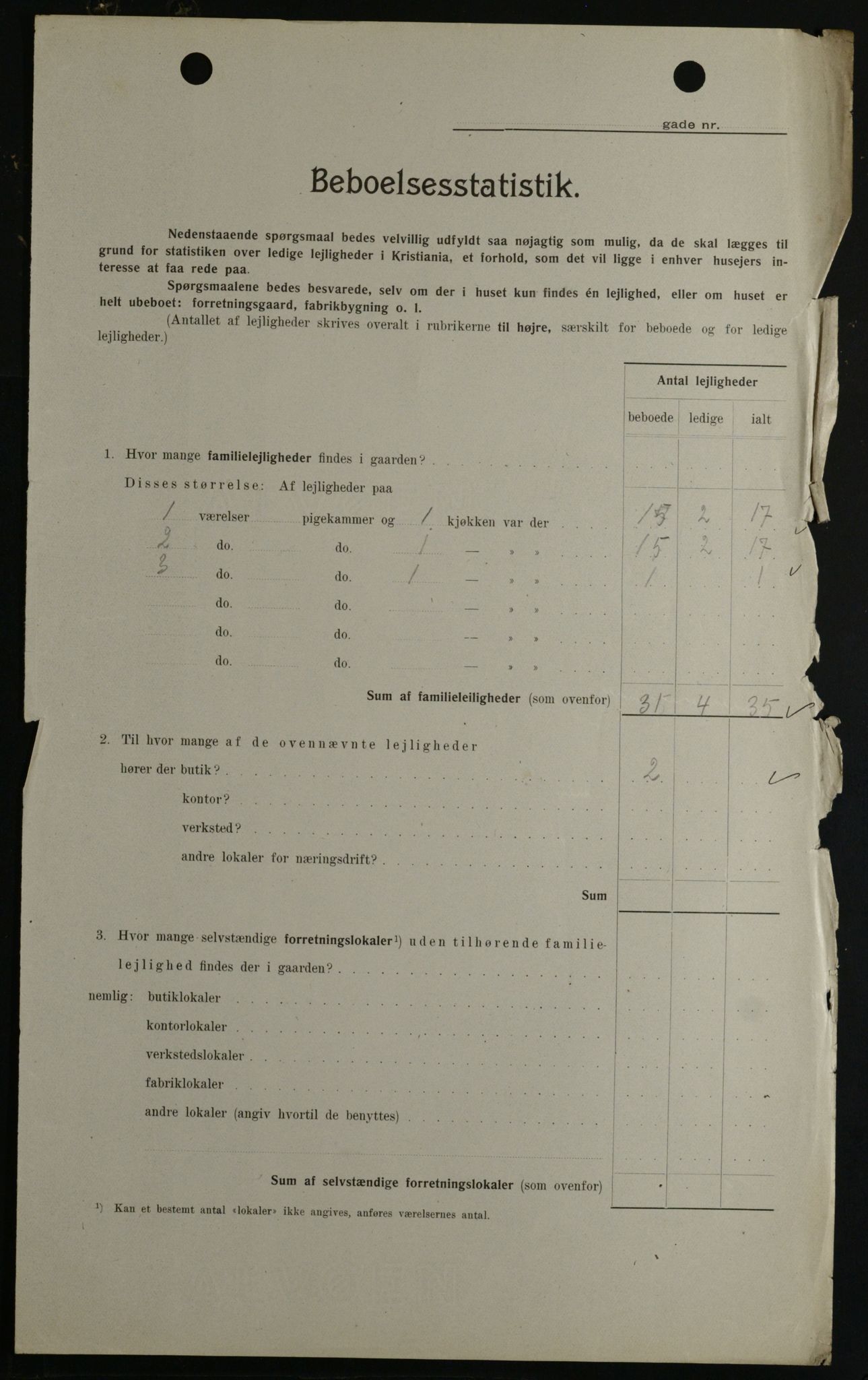 OBA, Kommunal folketelling 1.2.1908 for Kristiania kjøpstad, 1908, s. 42622