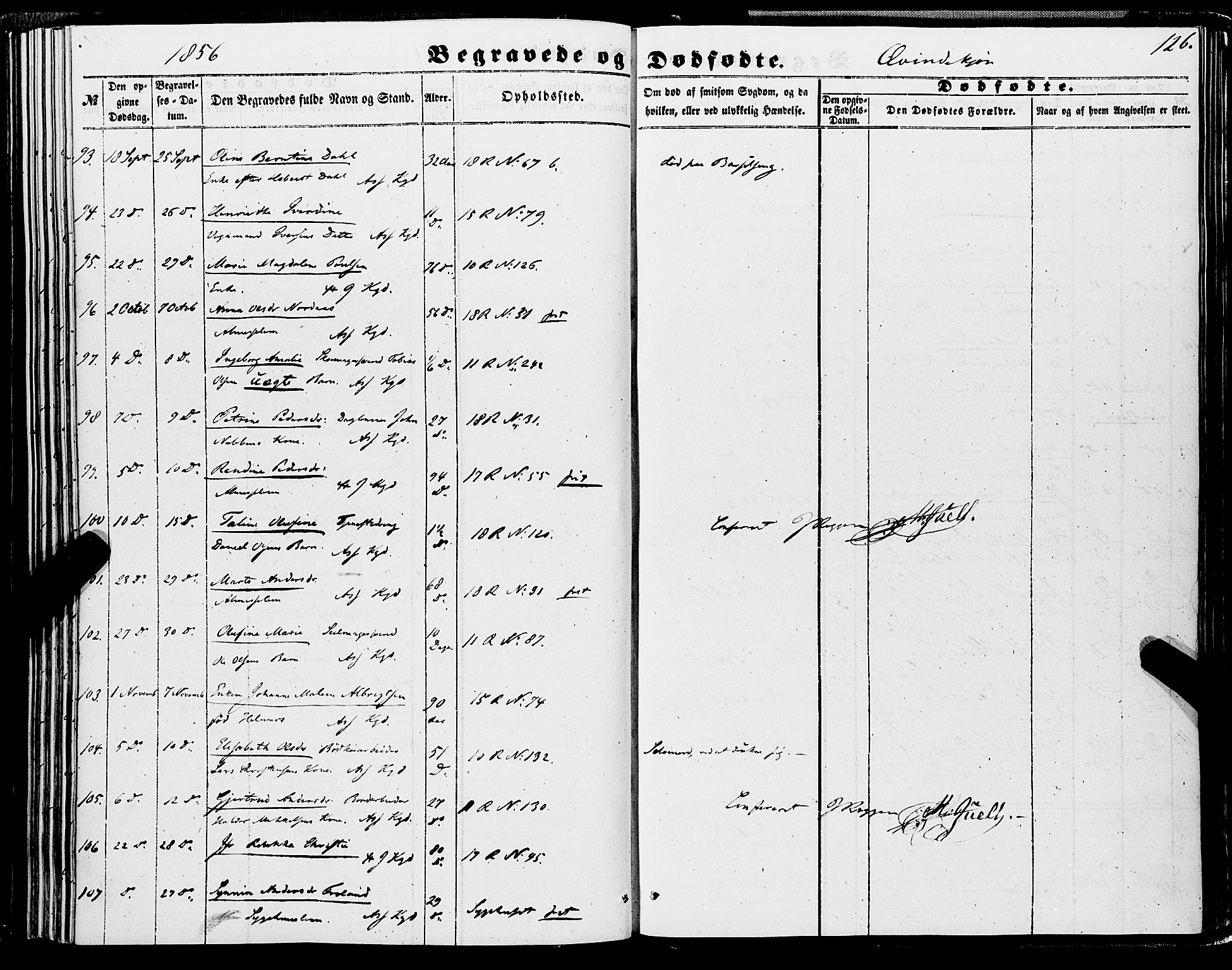 Domkirken sokneprestembete, AV/SAB-A-74801/H/Haa/L0041: Ministerialbok nr. E 2, 1853-1863, s. 126
