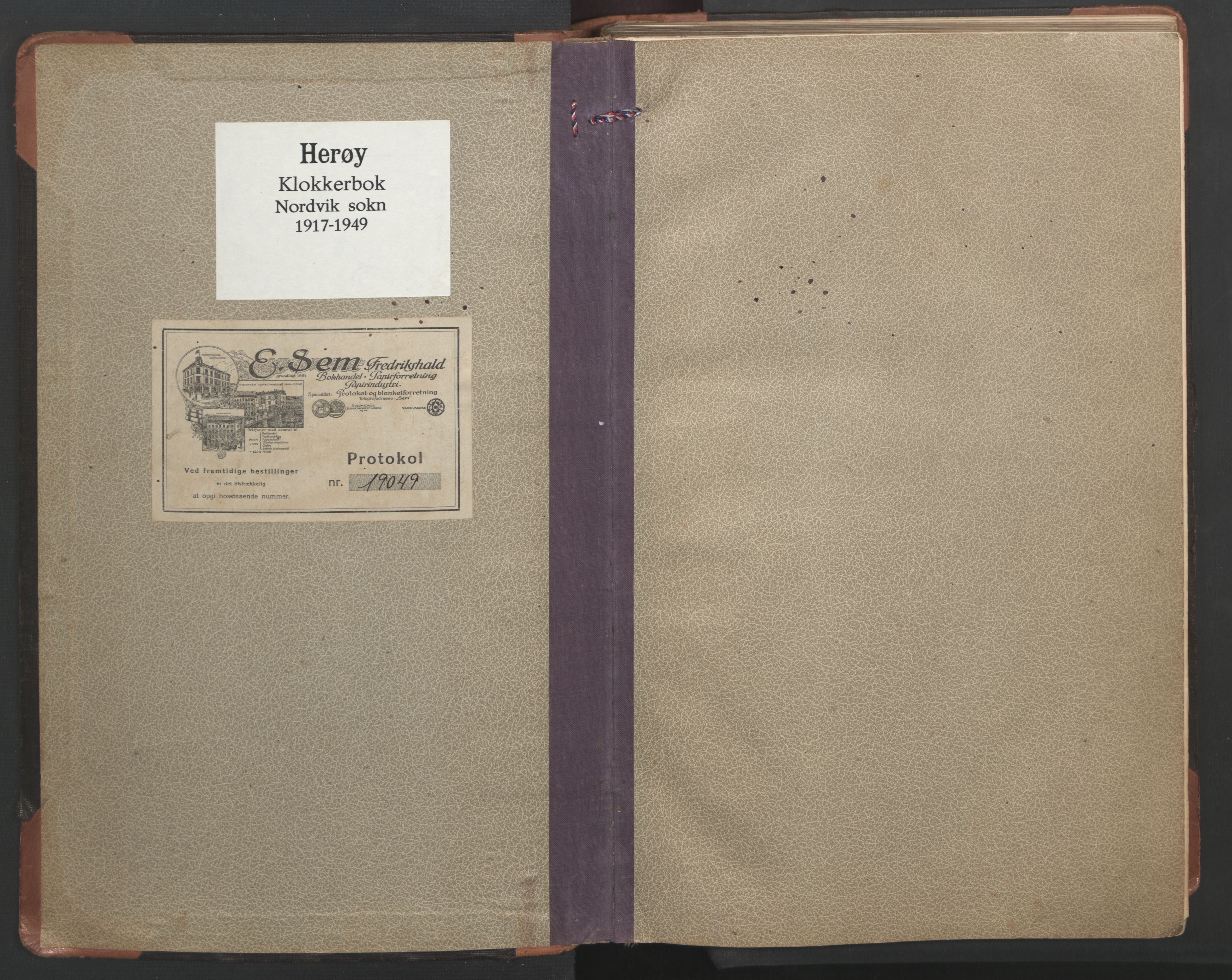 Ministerialprotokoller, klokkerbøker og fødselsregistre - Nordland, AV/SAT-A-1459/836/L0539: Klokkerbok nr. 836C03, 1917-1949