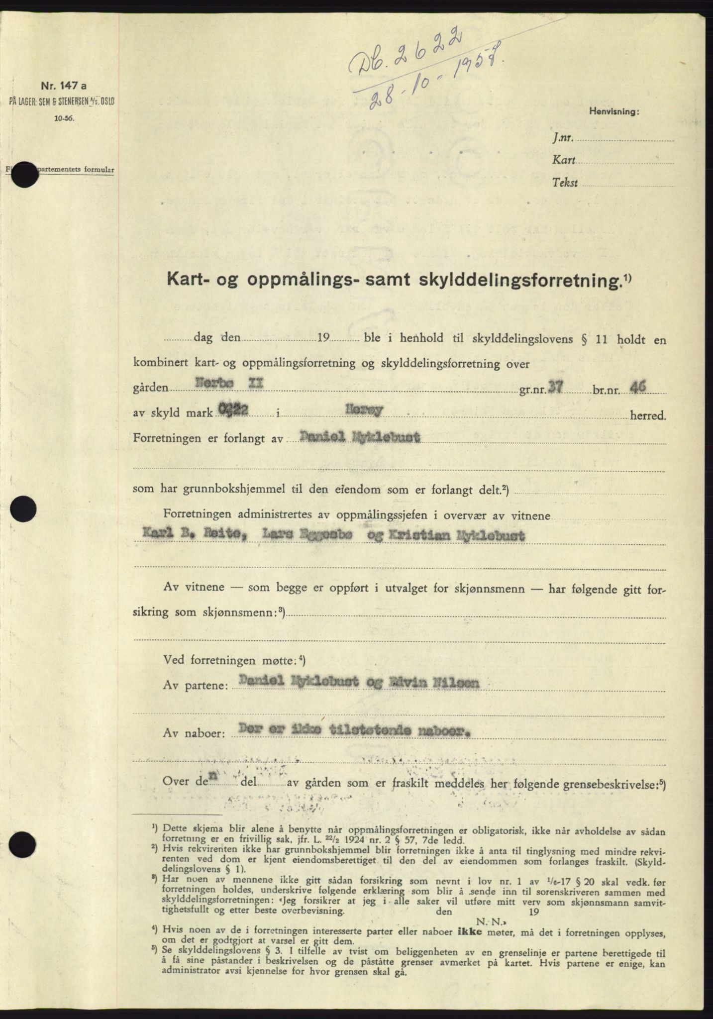 Søre Sunnmøre sorenskriveri, SAT/A-4122/1/2/2C/L0107: Pantebok nr. 33A, 1957-1957, Dagboknr: 2622/1957
