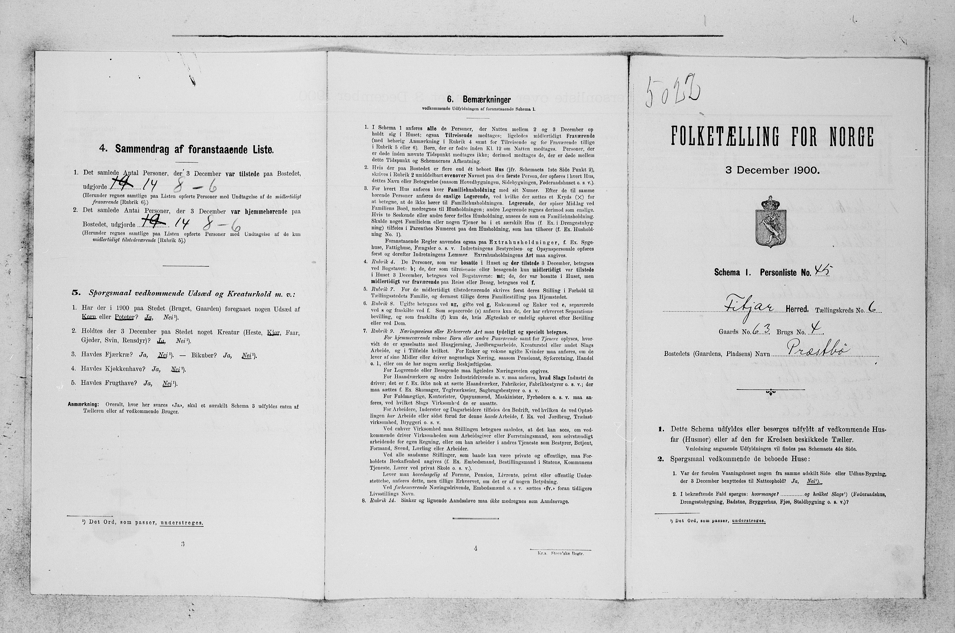 SAB, Folketelling 1900 for 1222 Fitjar herred, 1900, s. 667