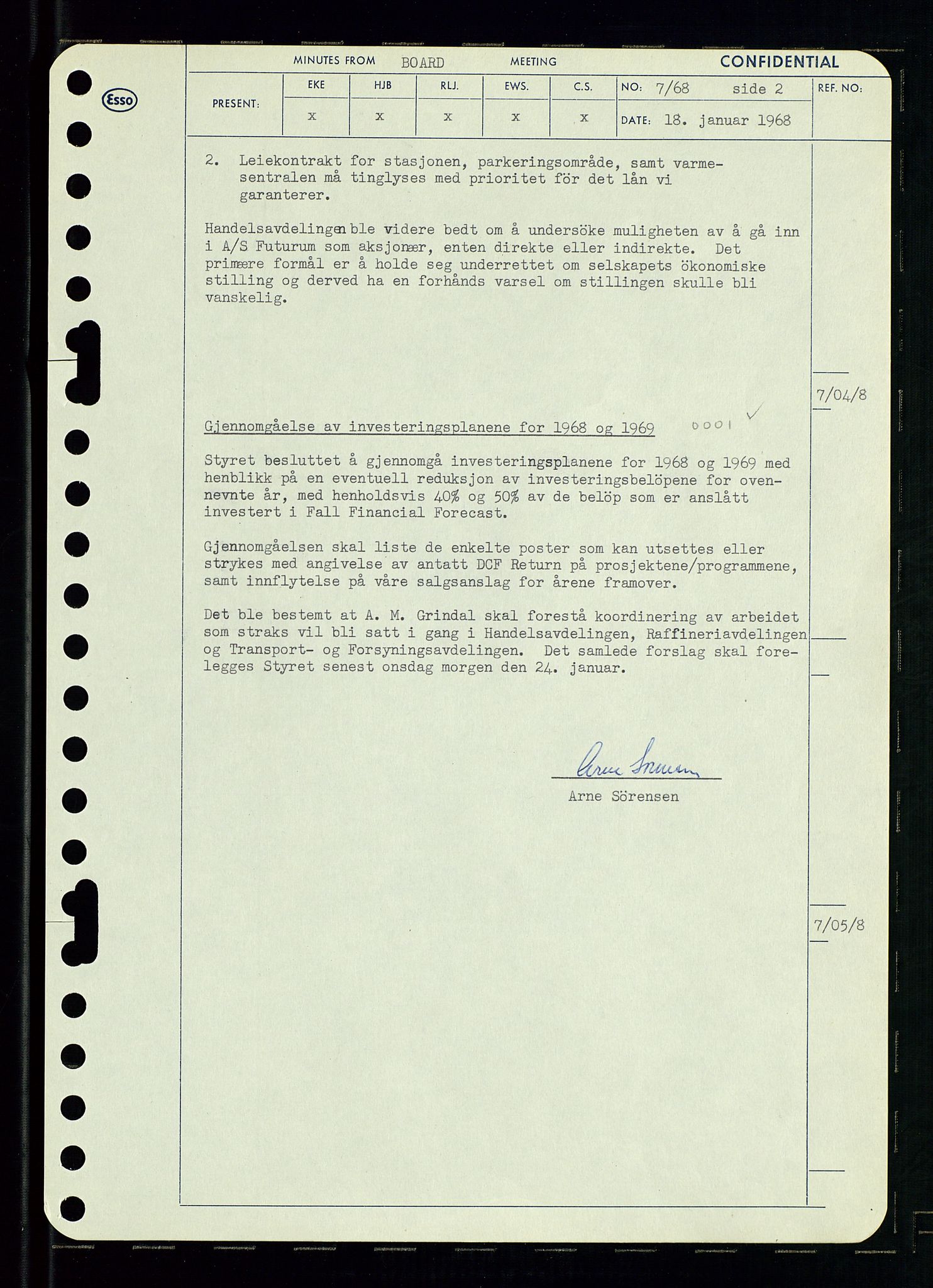 Pa 0982 - Esso Norge A/S, AV/SAST-A-100448/A/Aa/L0002/0004: Den administrerende direksjon Board minutes (styrereferater) / Den administrerende direksjon Board minutes (styrereferater), 1968, s. 12