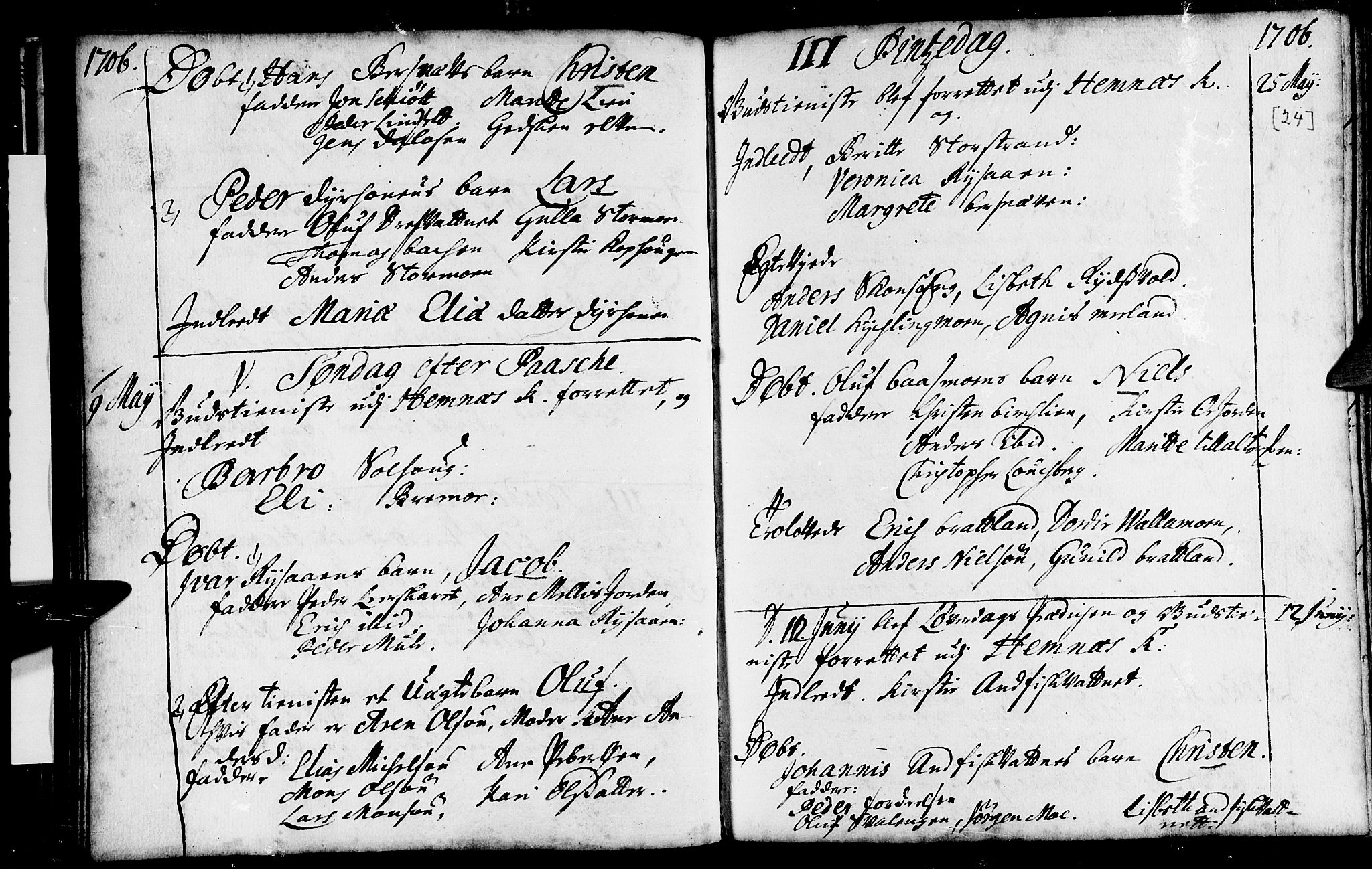 Ministerialprotokoller, klokkerbøker og fødselsregistre - Nordland, AV/SAT-A-1459/825/L0345: Ministerialbok nr. 825A01, 1704-1728, s. 24