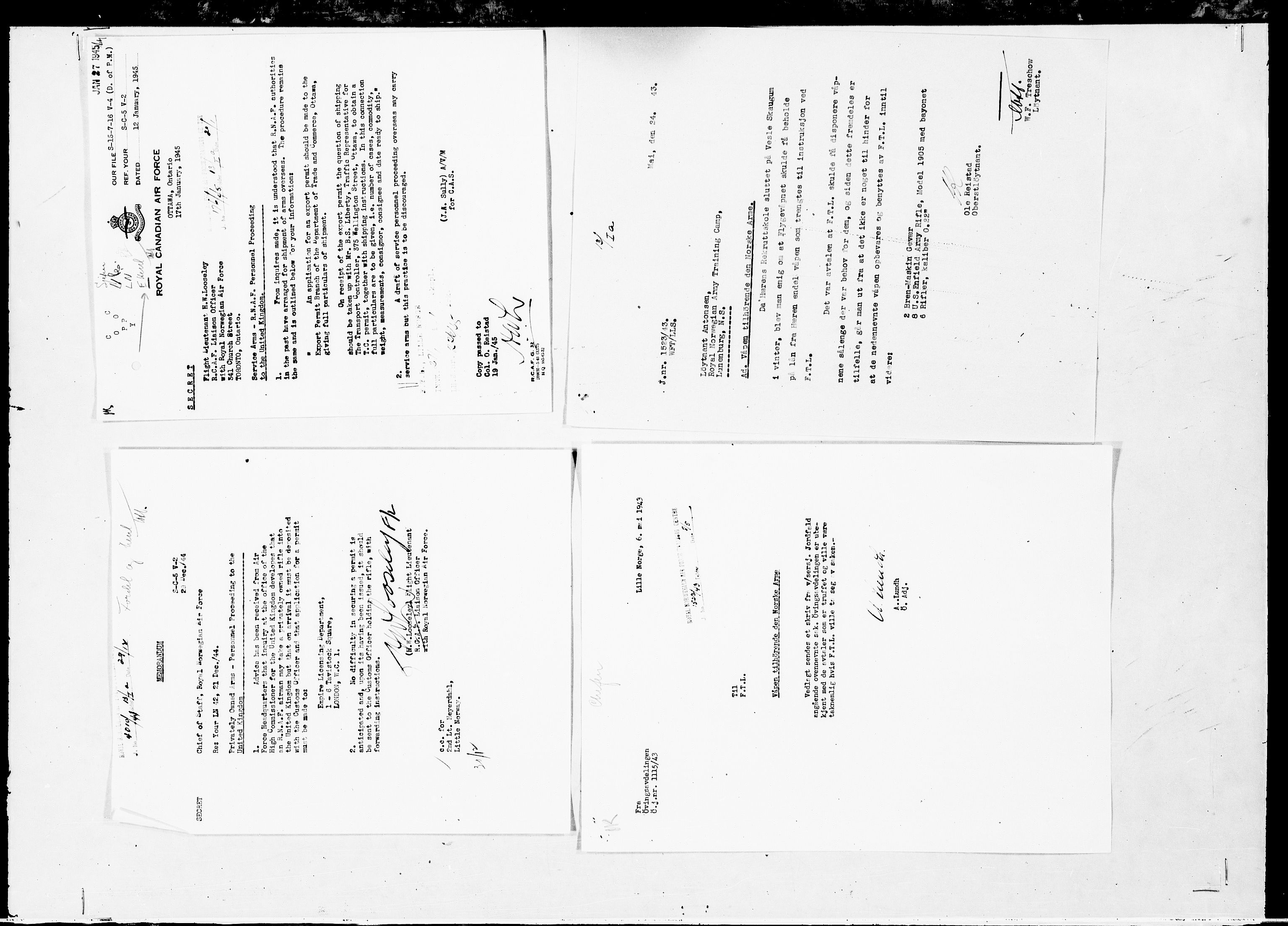 Forsvaret, Flyvåpnenes treningsleir 1940-1945, AV/RA-RAFA-3974/V/L0045: Ekspedisjonskontoret.
Saksområdene 13, 14, 15, 16 og 42, samt personellsaker., 1940-1945