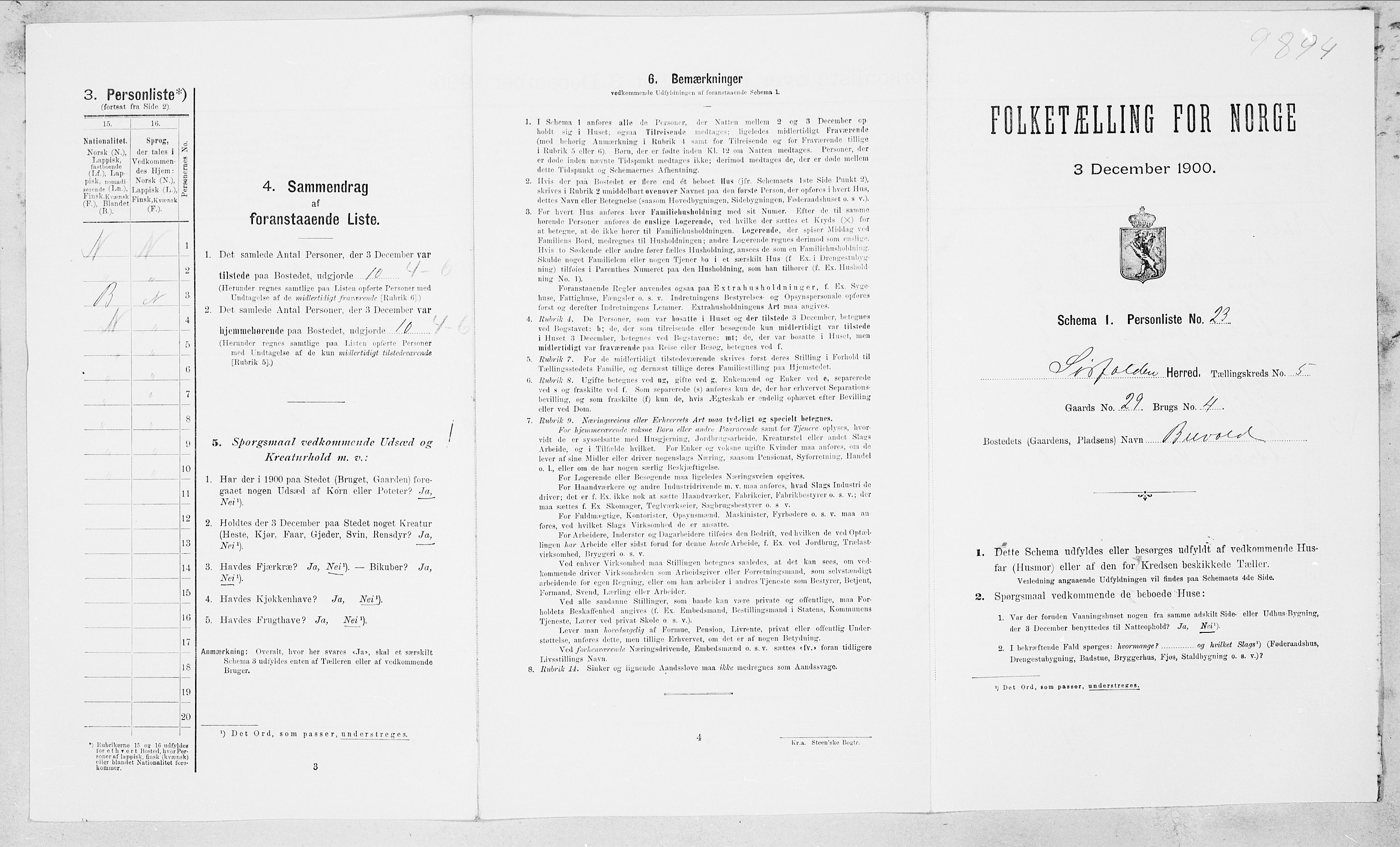 SAT, Folketelling 1900 for 1845 Sørfold herred, 1900, s. 297