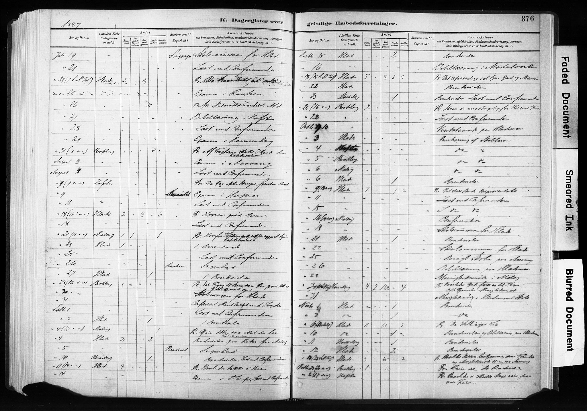 Ministerialprotokoller, klokkerbøker og fødselsregistre - Sør-Trøndelag, SAT/A-1456/606/L0300: Ministerialbok nr. 606A15, 1886-1893, s. 376