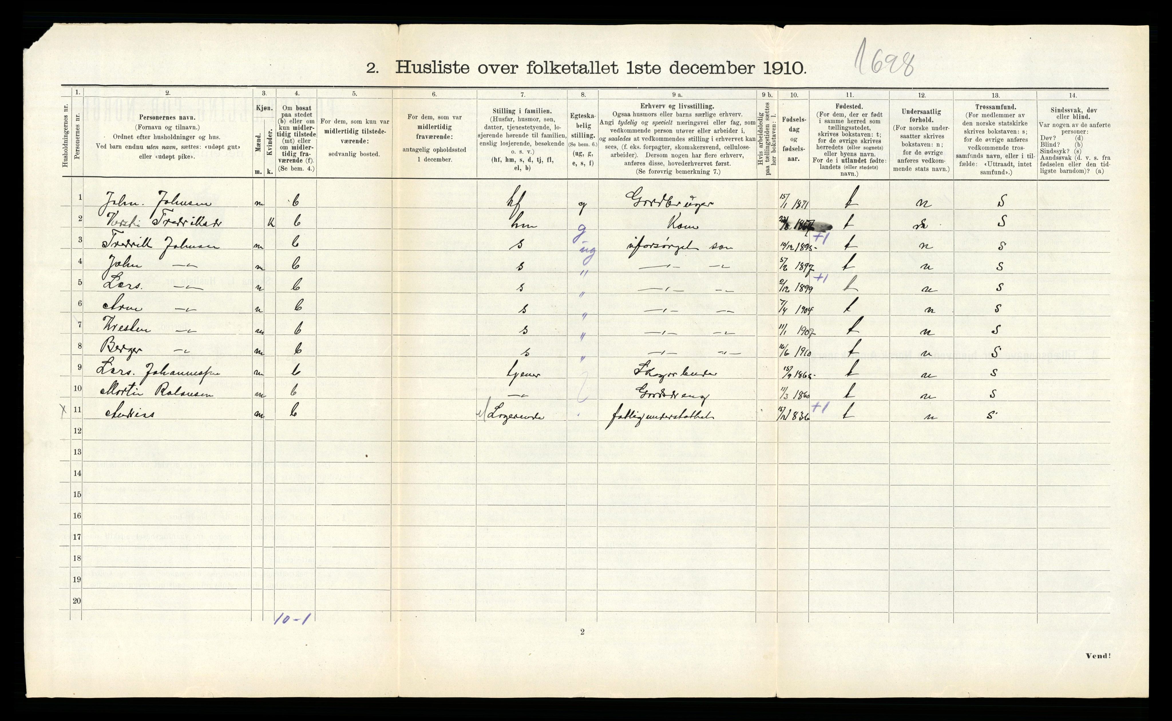 RA, Folketelling 1910 for 1737 Lierne herred, 1910, s. 182