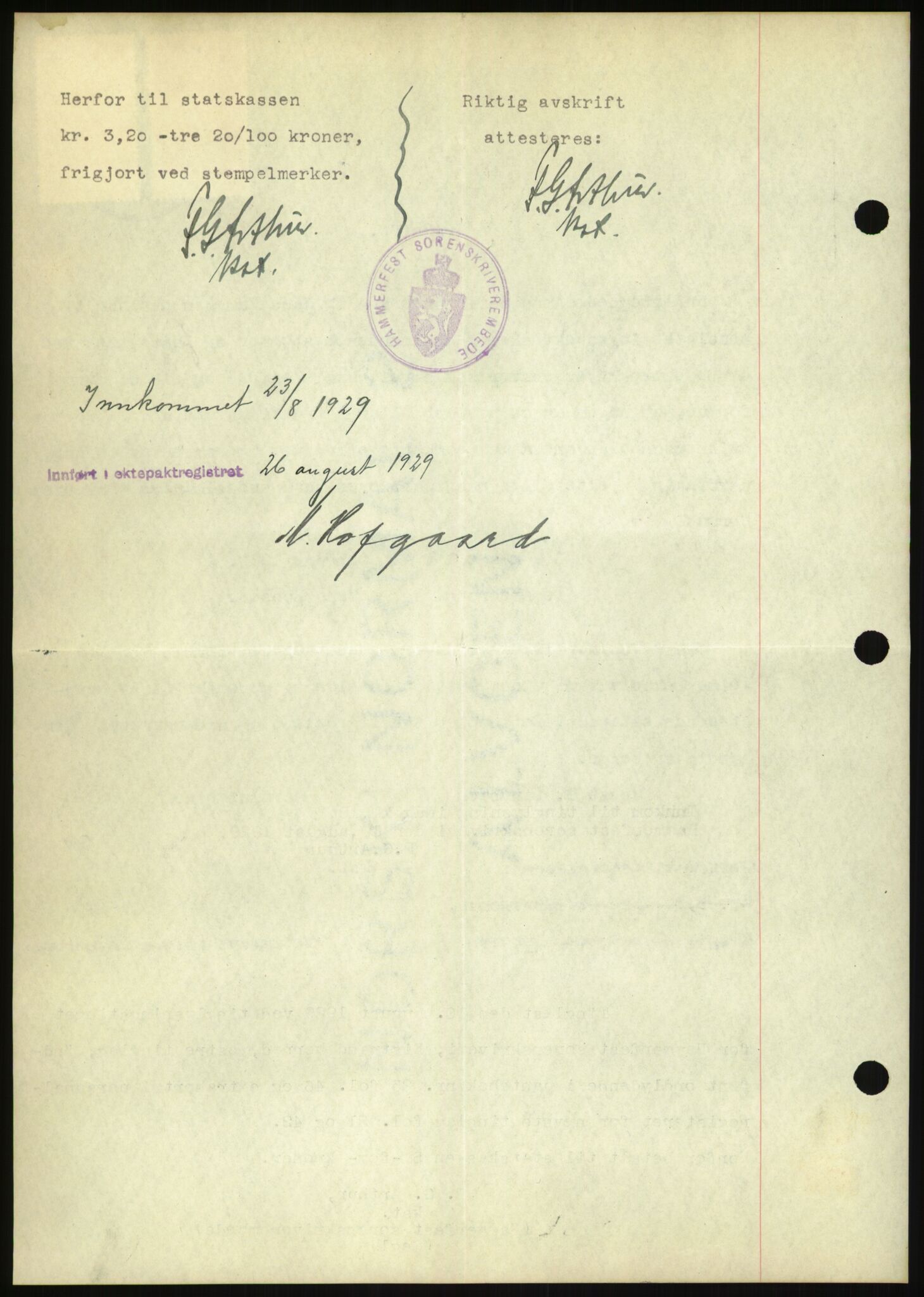 Oslo byskriverembete, AV/SAO-A-10227/2/G/Gb/L0072: Tinglyste ektepakter, Finnmark, bind 1, 1928-1950