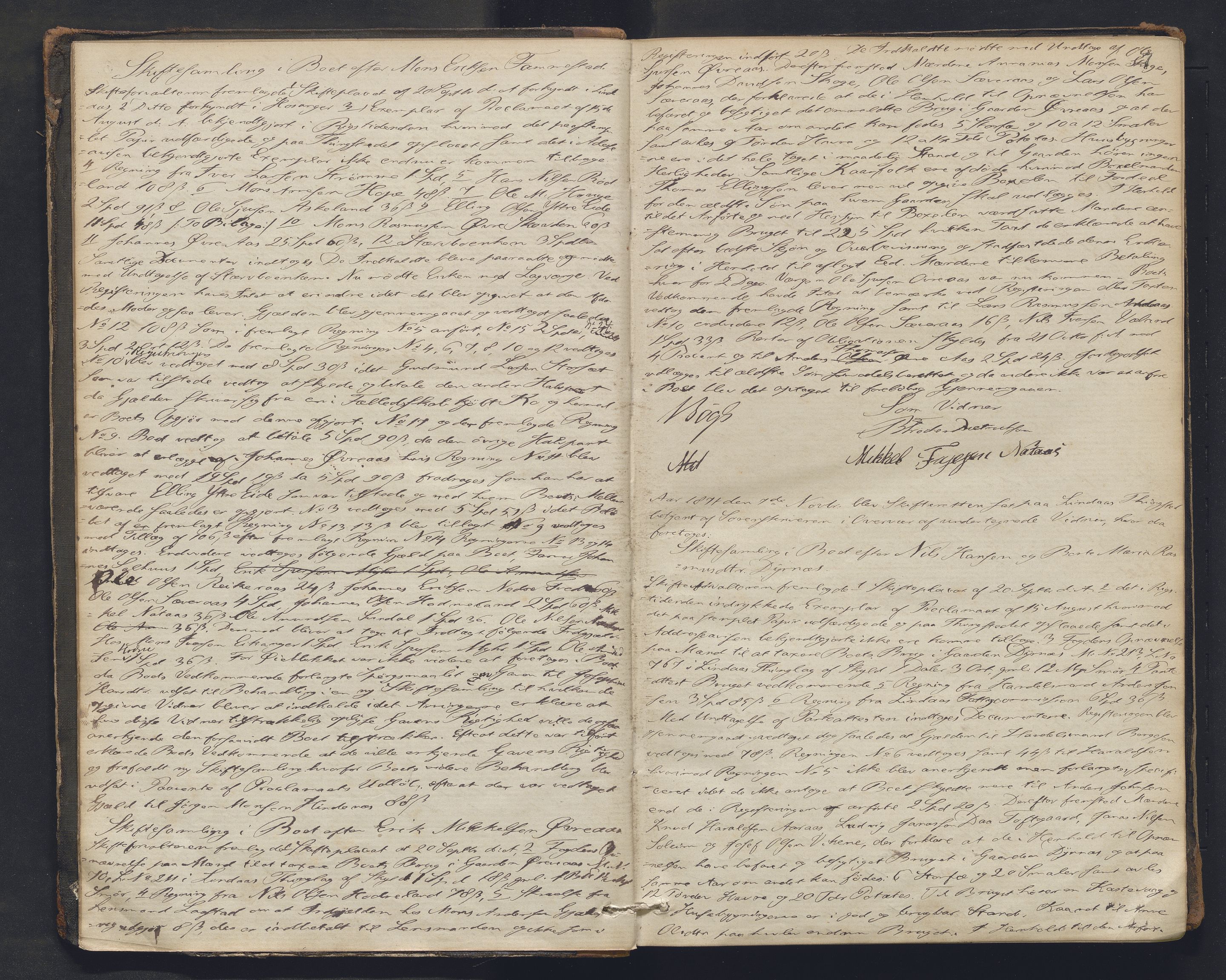 Nordhordland sorenskrivar, AV/SAB-A-2901/1/H/Hc/L0002: Skifteforhandlingsprotokollar, 1871-1878, s. 7