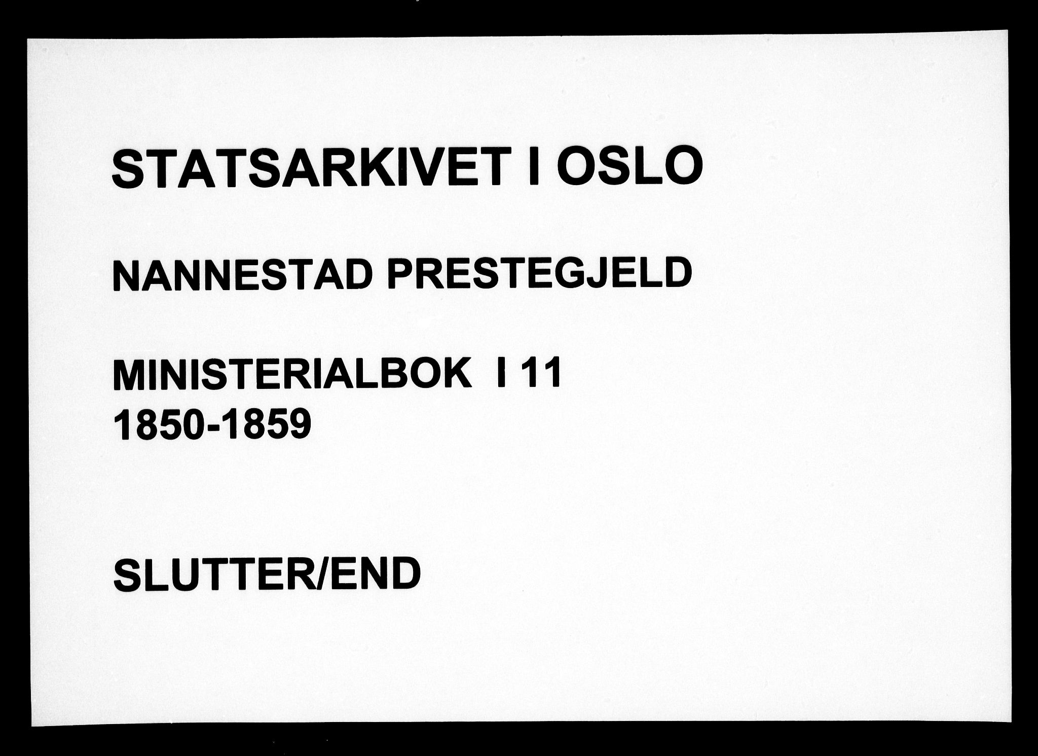 Nannestad prestekontor Kirkebøker, SAO/A-10414a/F/Fa/L0011: Ministerialbok nr. I 11, 1850-1859