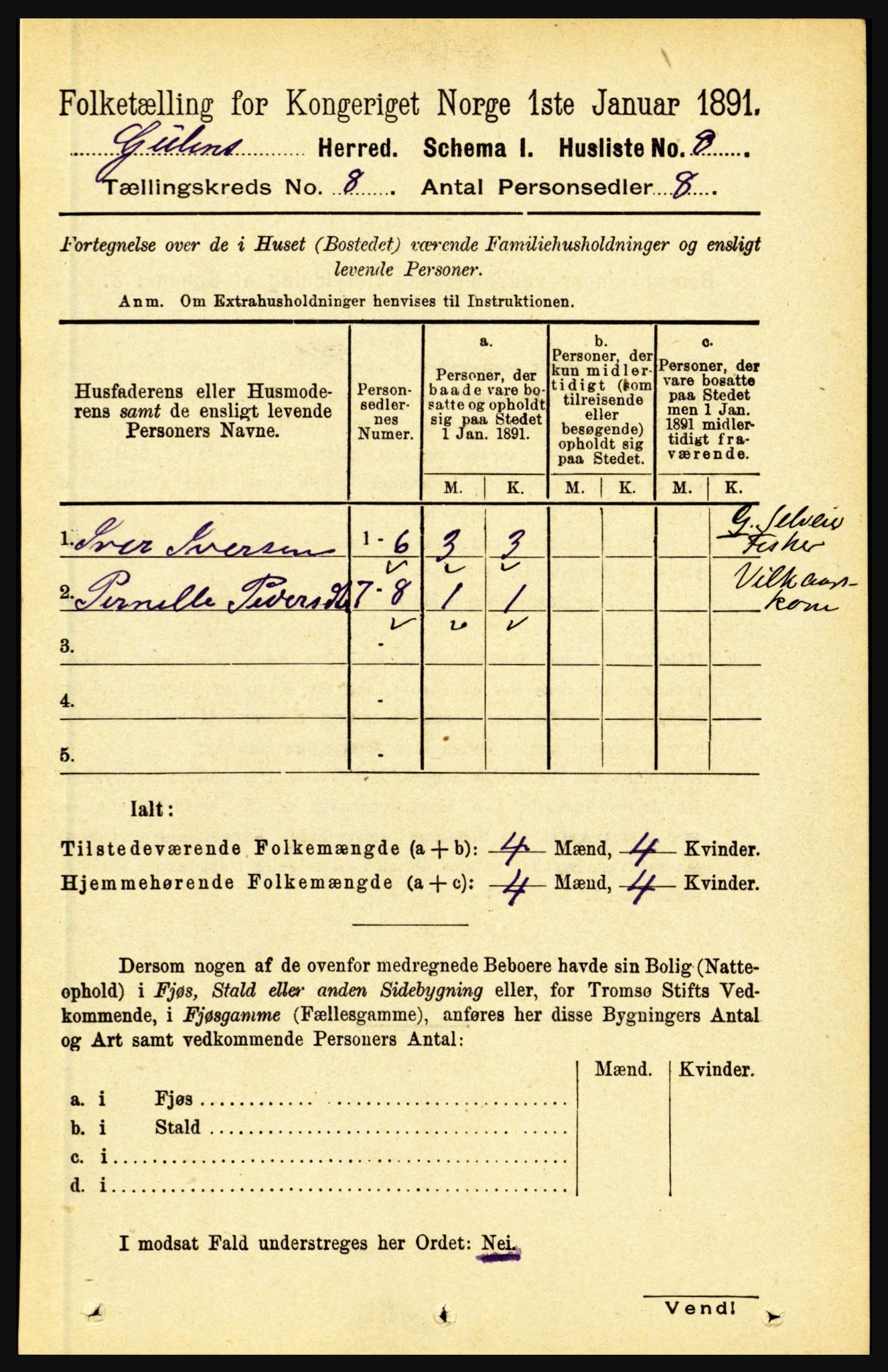 RA, Folketelling 1891 for 1411 Gulen herred, 1891, s. 2414