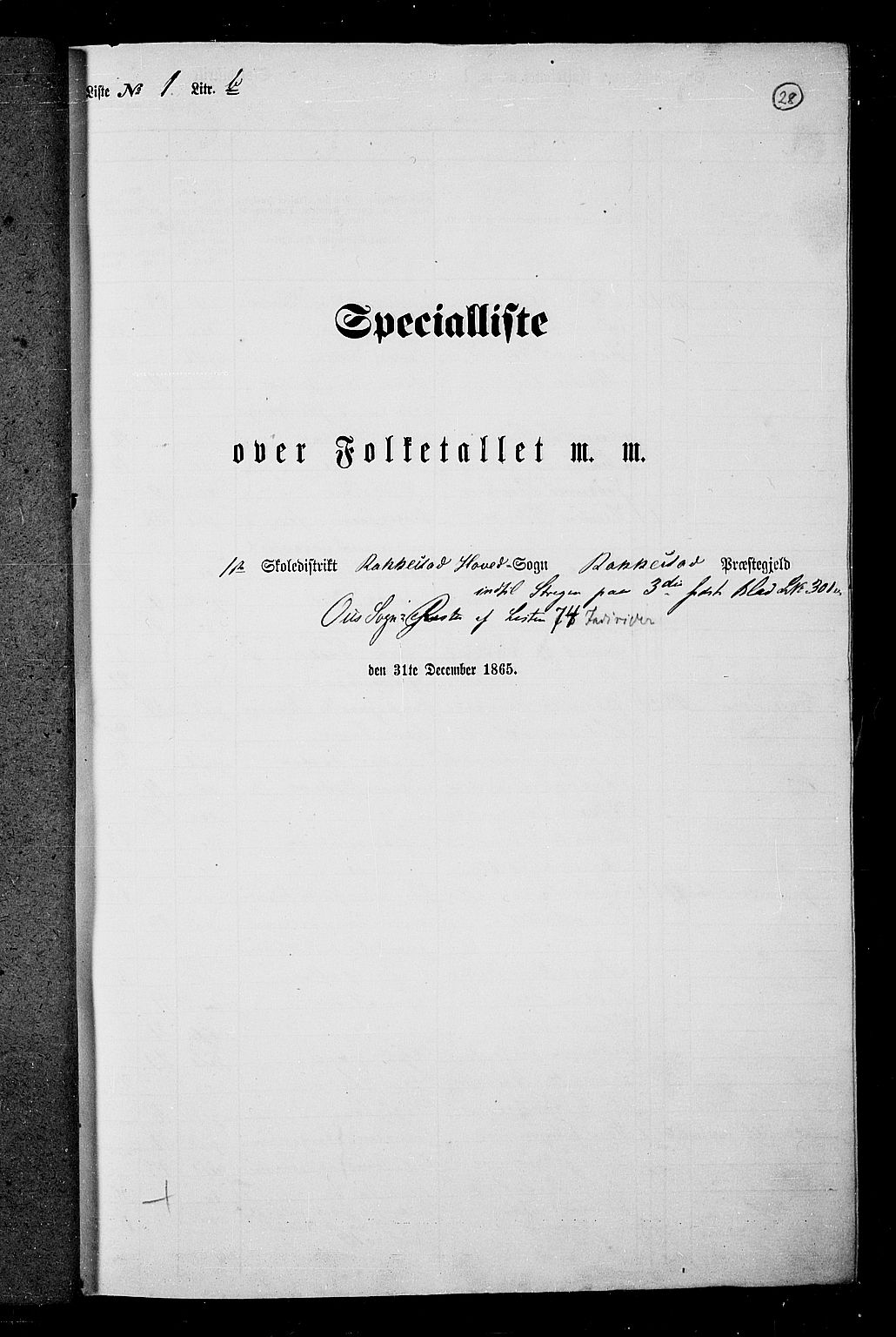 RA, Folketelling 1865 for 0128P Rakkestad prestegjeld, 1865, s. 29