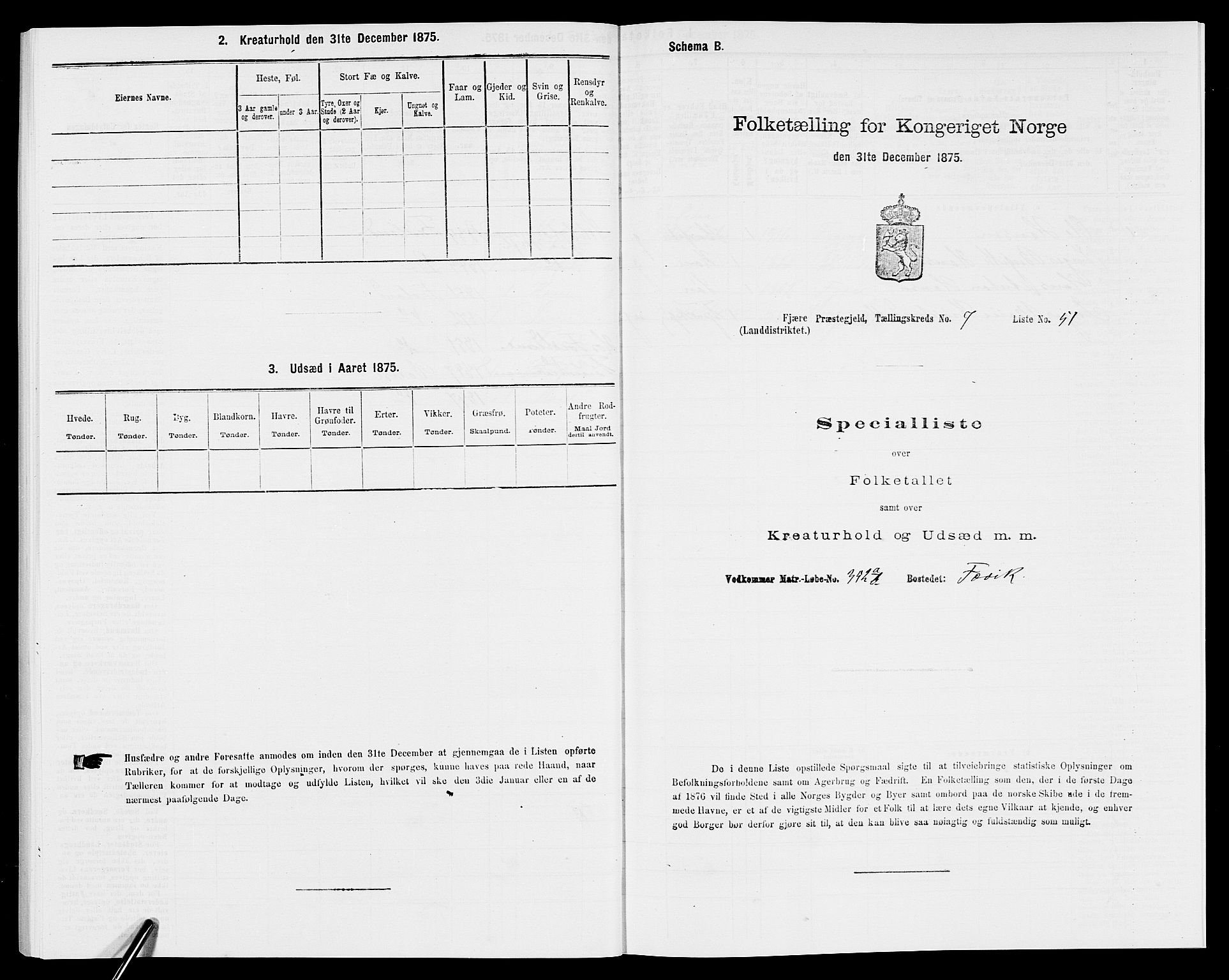 SAK, Folketelling 1875 for 0923L Fjære prestegjeld, Fjære sokn, 1875, s. 1653