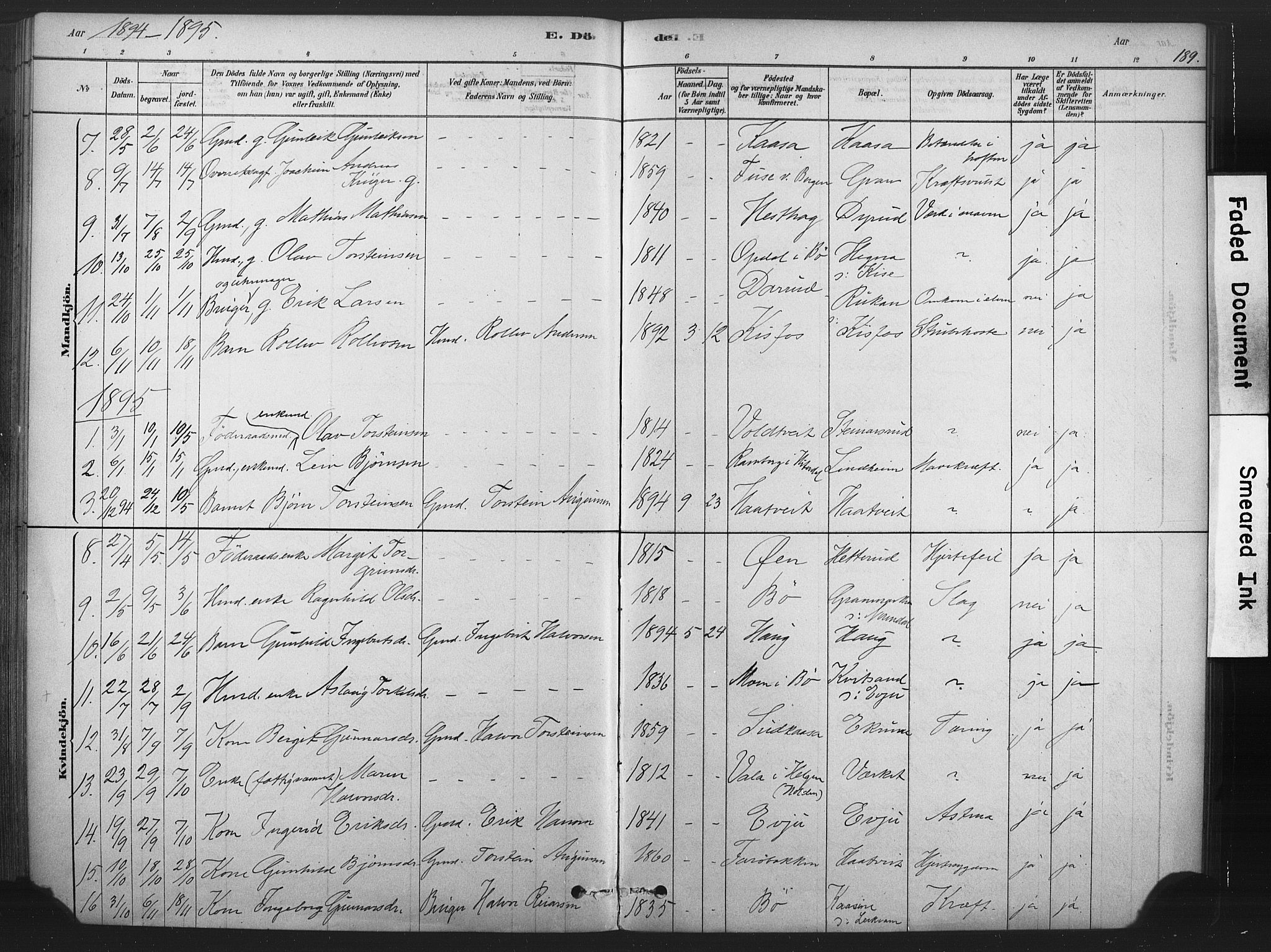Sauherad kirkebøker, AV/SAKO-A-298/F/Fb/L0002: Ministerialbok nr. II 2, 1878-1901, s. 189