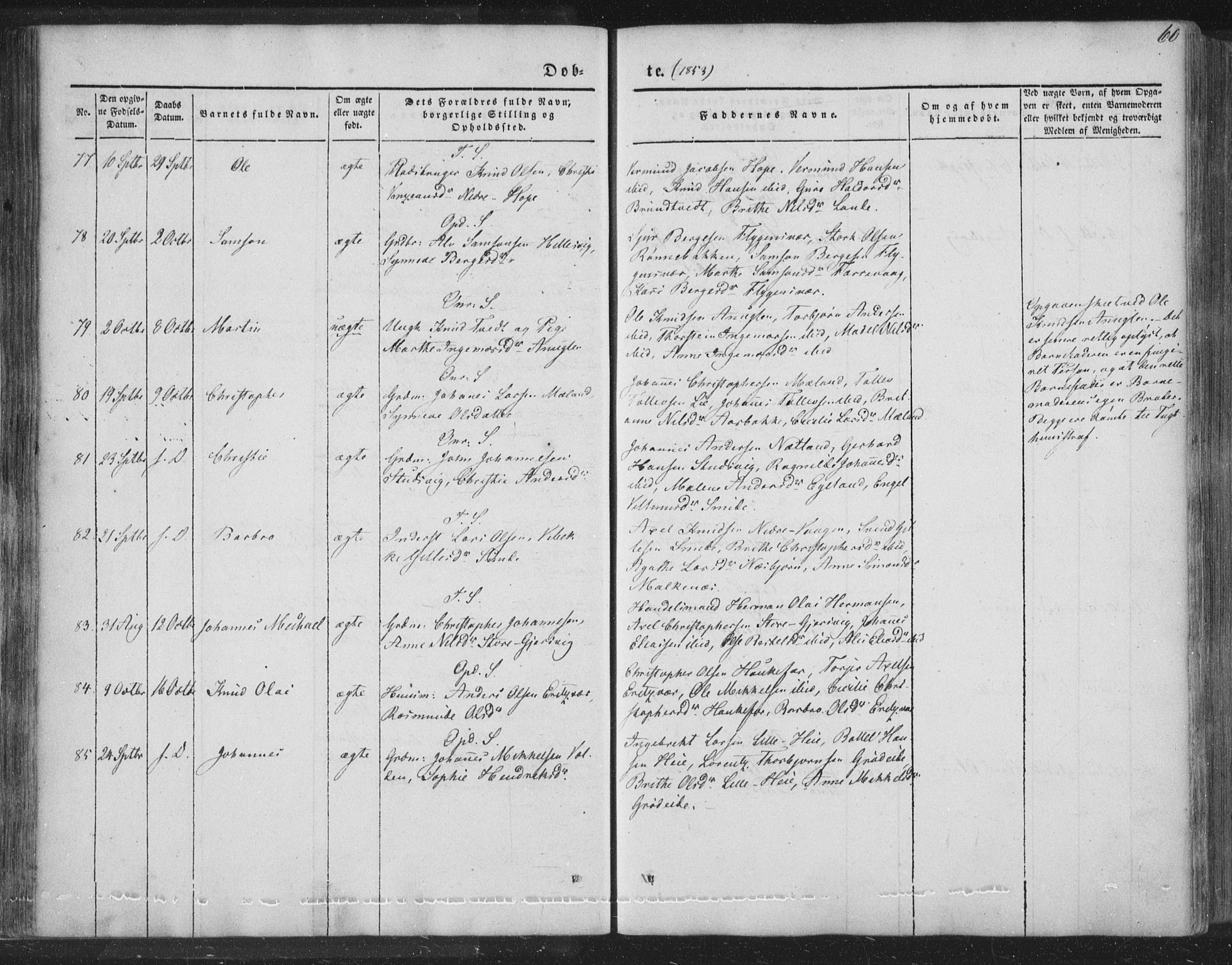 Tysnes sokneprestembete, AV/SAB-A-78601/H/Haa: Ministerialbok nr. A 10, 1848-1859, s. 60