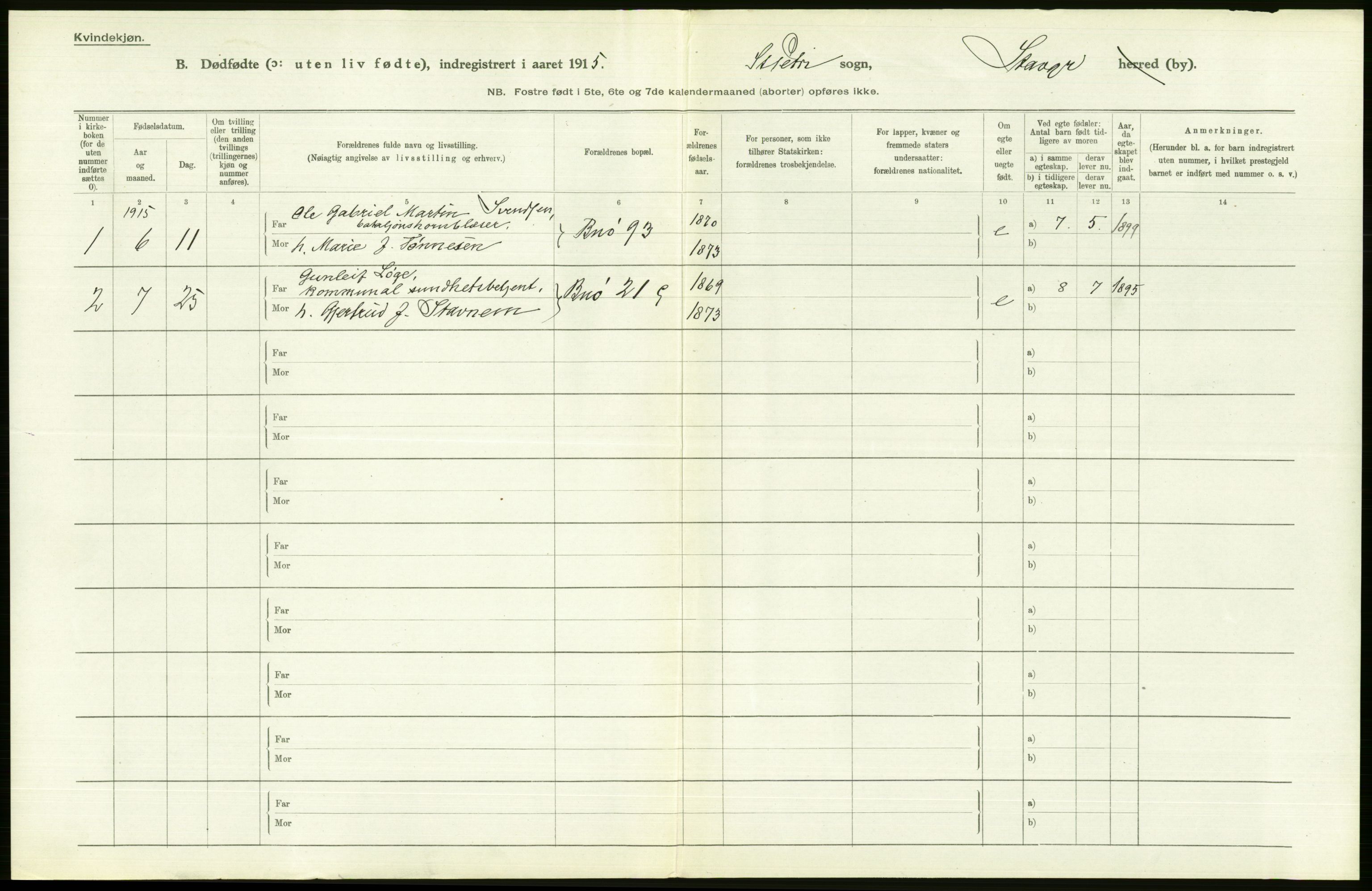 Statistisk sentralbyrå, Sosiodemografiske emner, Befolkning, AV/RA-S-2228/D/Df/Dfb/Dfbe/L0029: Stavanger amt: Døde, dødfødte. Bygder og byer., 1915, s. 298
