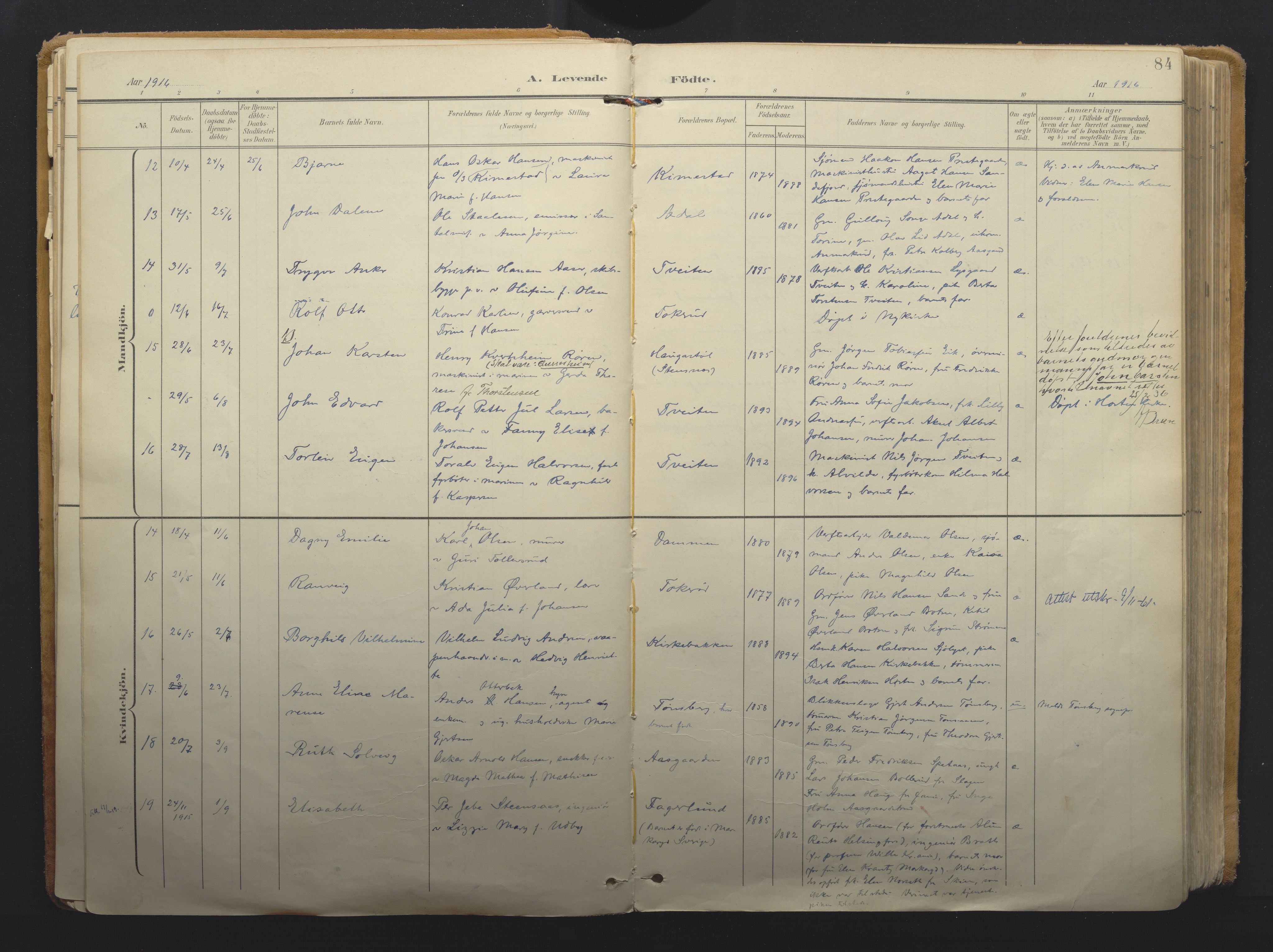 Borre kirkebøker, AV/SAKO-A-338/F/Fa/L0011: Ministerialbok nr. I 11, 1897-1921, s. 84