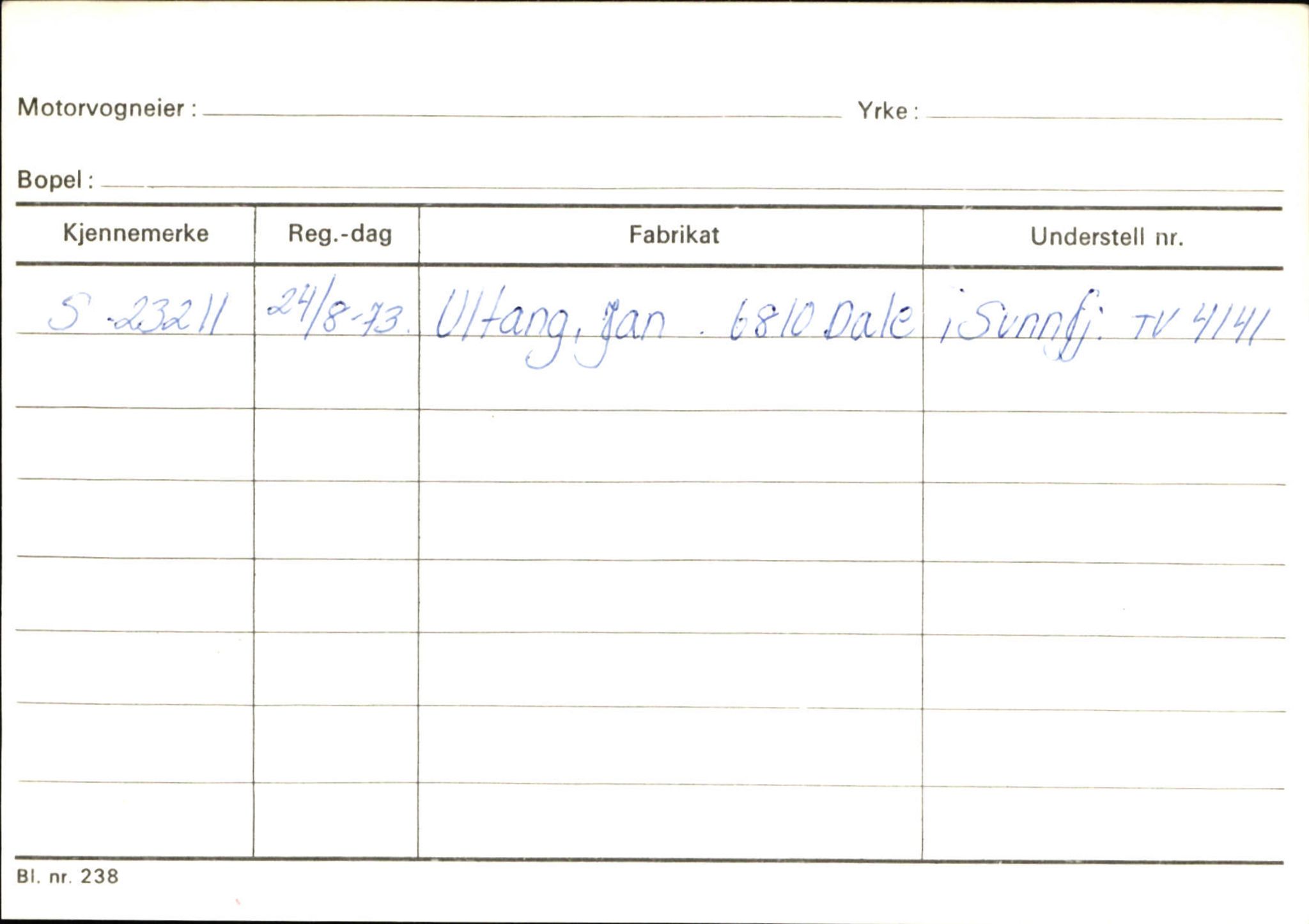 Statens vegvesen, Sogn og Fjordane vegkontor, SAB/A-5301/4/F/L0126: Eigarregister Fjaler M-Å. Leikanger A-Å, 1945-1975, s. 543