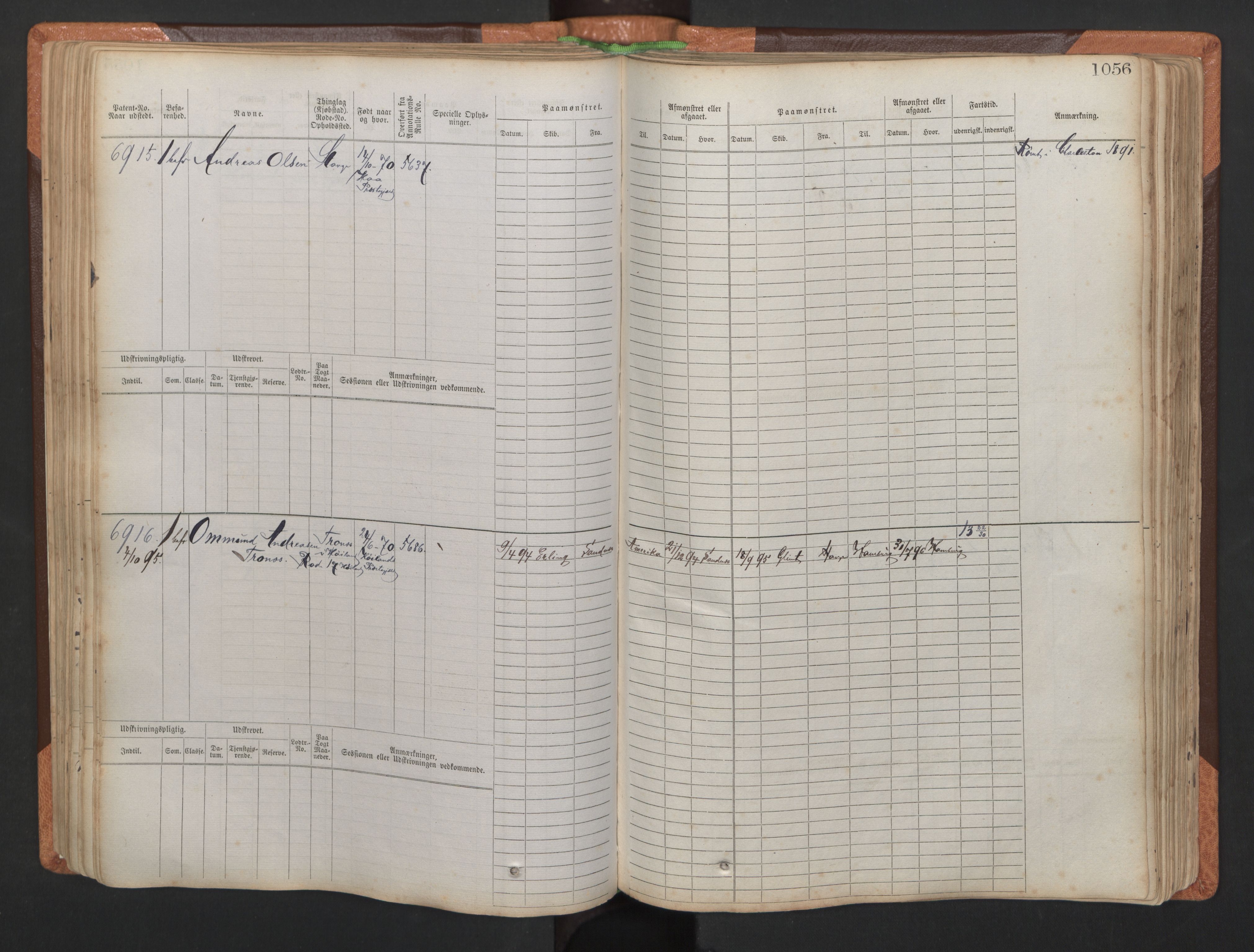 Stavanger sjømannskontor, AV/SAST-A-102006/F/Fb/Fbb/L0011: Sjøfartshovedrulle, patentnr. 6607-7206 (del 2), 1887-1896, s. 159