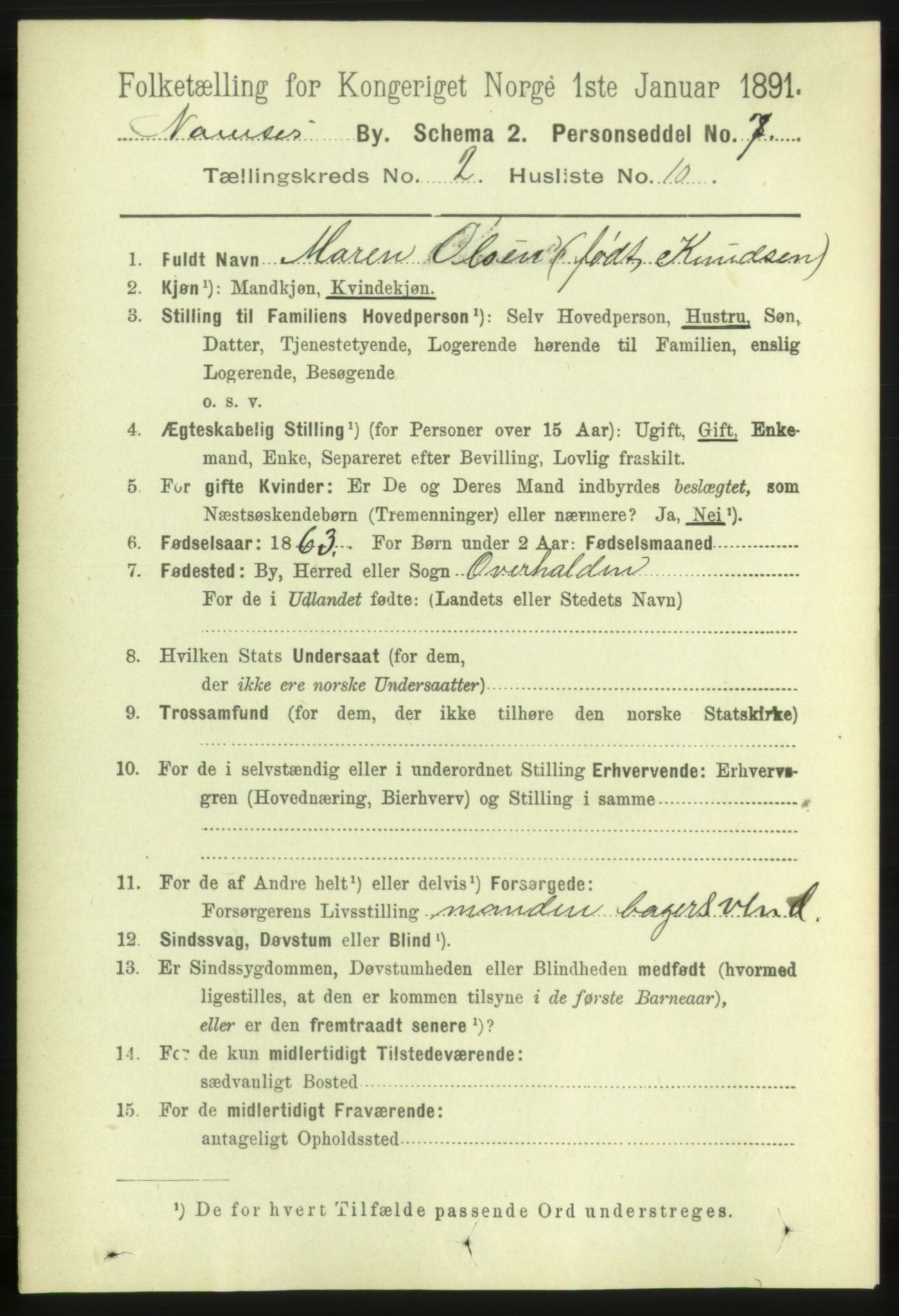 RA, Folketelling 1891 for 1703 Namsos ladested, 1891, s. 651