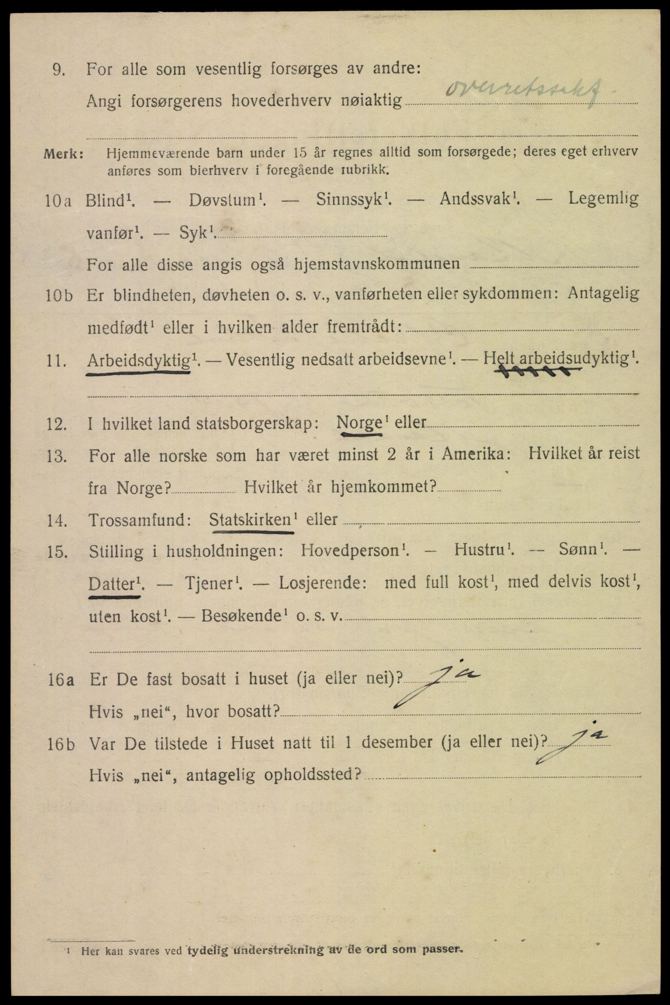 SAK, Folketelling 1920 for 1002 Mandal ladested, 1920, s. 8282