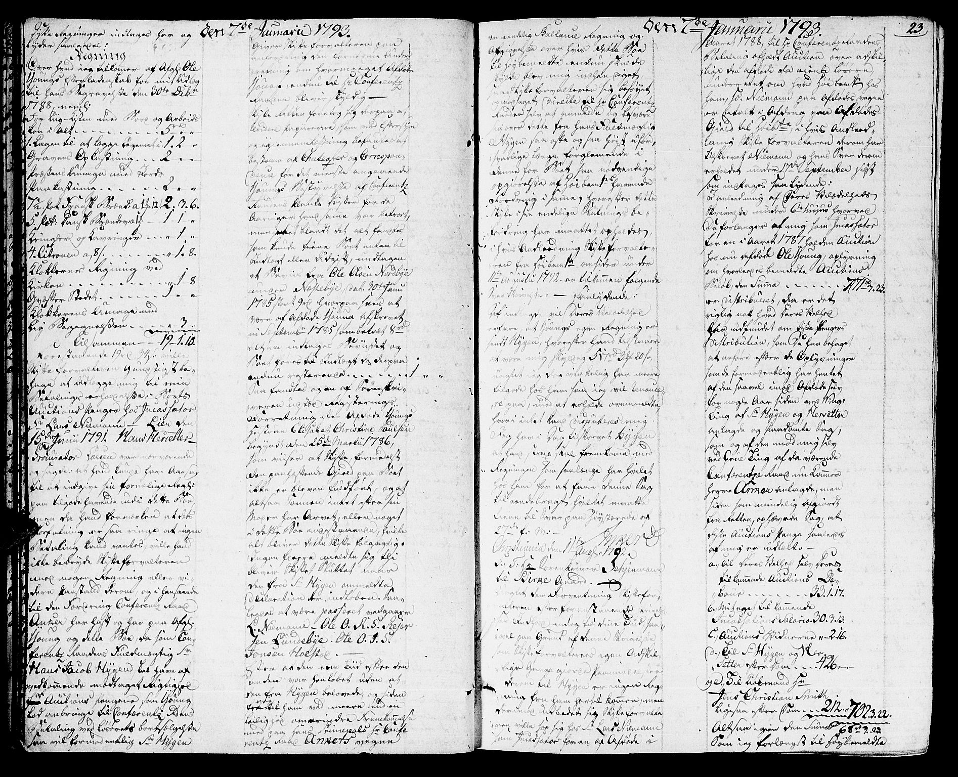 Solør og Odalen sorenskriveri, AV/SAH-TING-026/J/Ja/L0006: Skifteprotokoll, 1792-1796, s. 22b-23a
