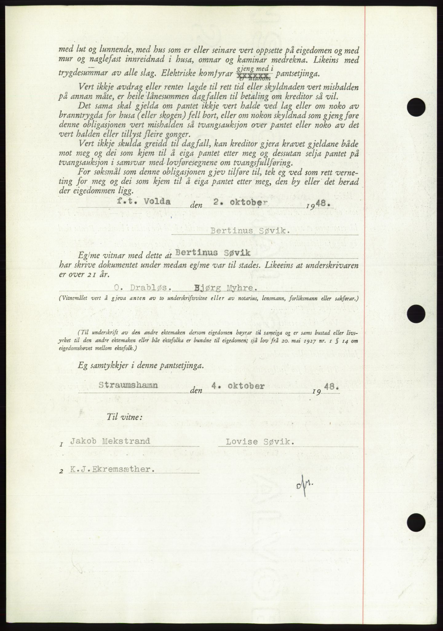 Søre Sunnmøre sorenskriveri, AV/SAT-A-4122/1/2/2C/L0116: Pantebok nr. 4B, 1948-1949, Dagboknr: 1470/1948