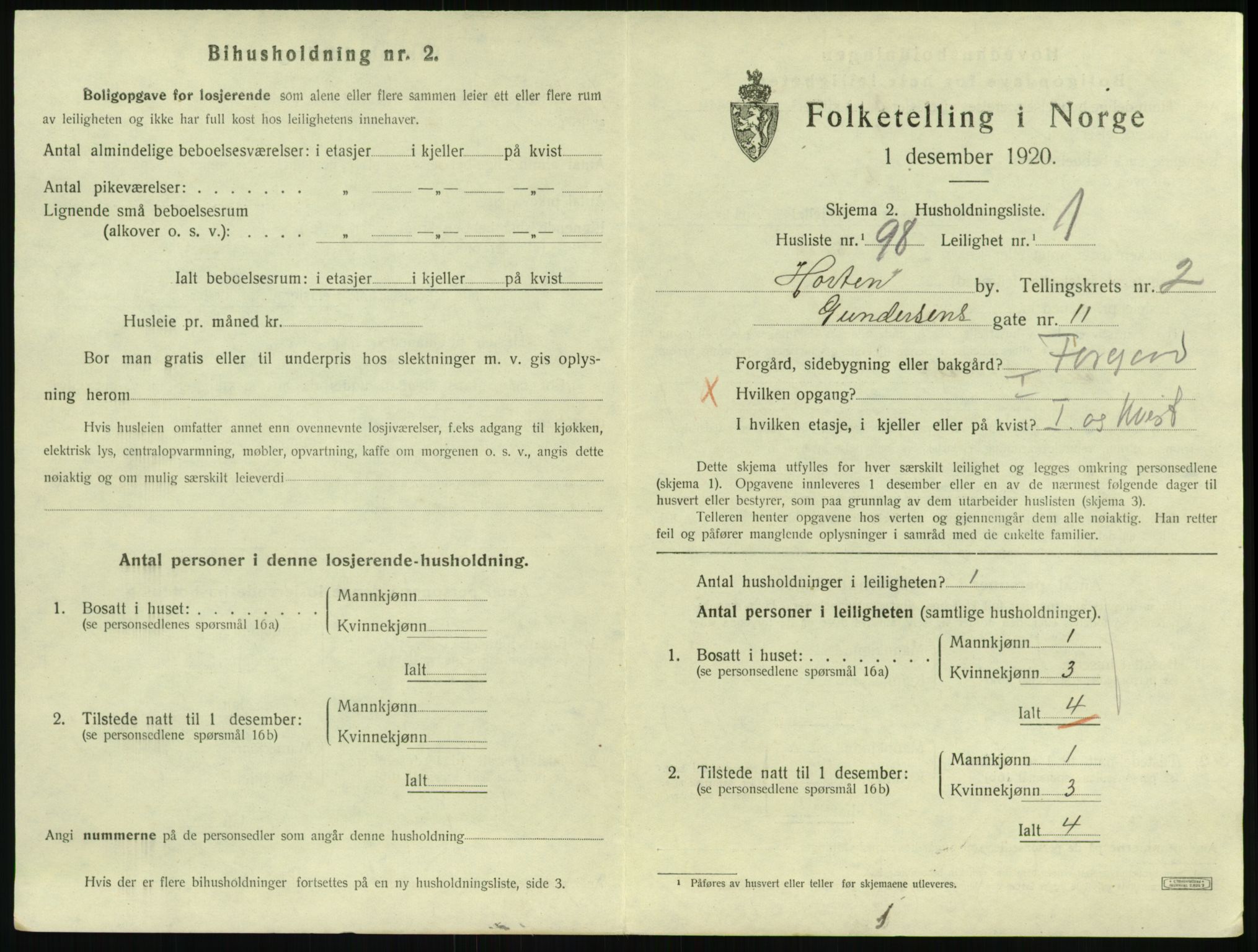 SAKO, Folketelling 1920 for 0703 Horten kjøpstad, 1920, s. 3705