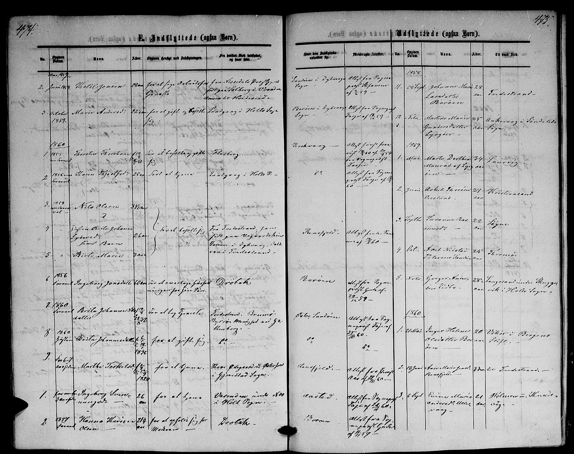 Dypvåg sokneprestkontor, SAK/1111-0007/F/Fb/Fba/L0011: Klokkerbok nr. B 11, 1857-1872, s. 474-475