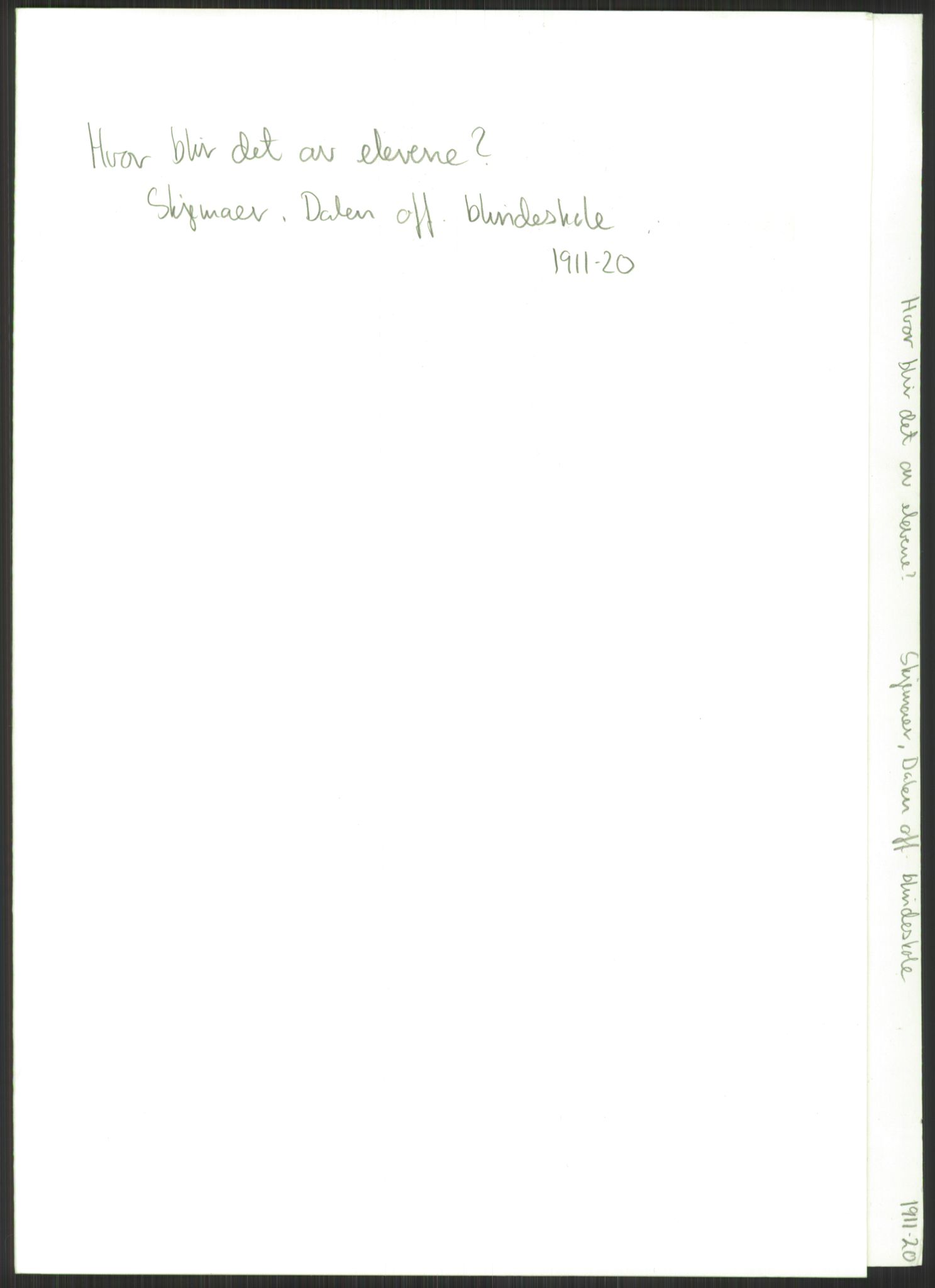 Kirke- og undervisningsdepartementet, 1. skolekontor D, AV/RA-S-1021/F/Fh/Fhl/L0044: Hvor blir det av elevene?, 1911-1921, s. 119