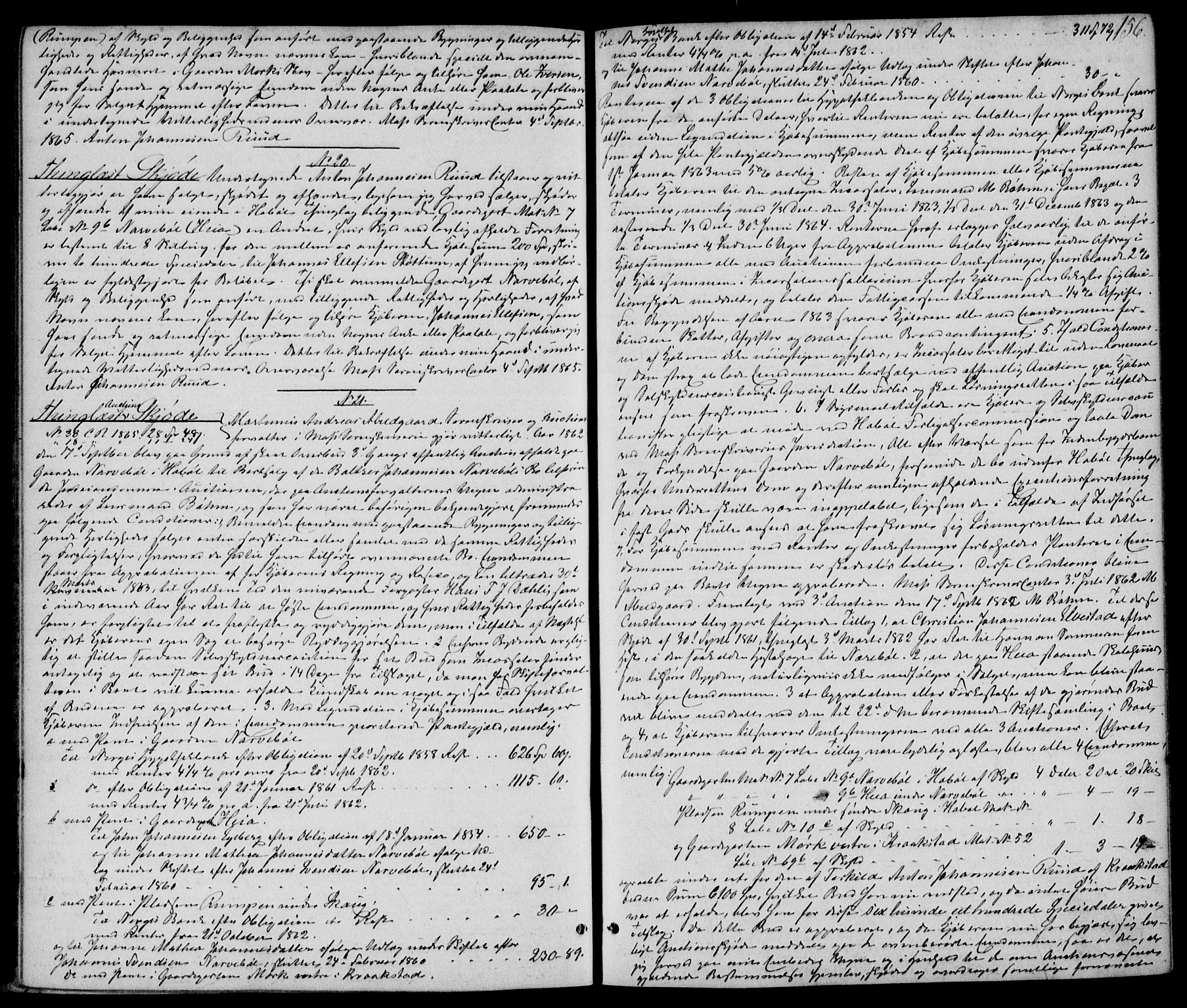 Moss sorenskriveri, SAO/A-10168: Pantebok nr. 13, 1863-1870, s. 156