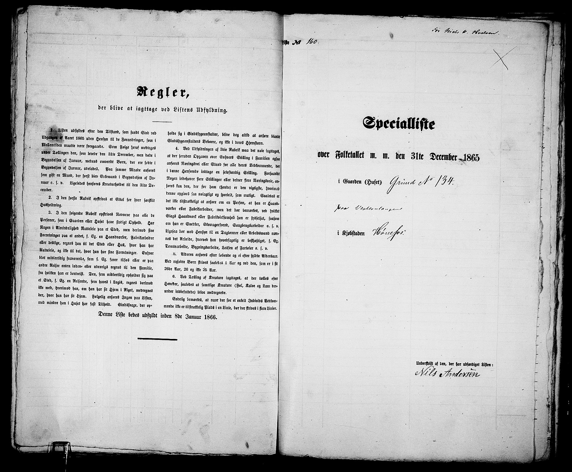 RA, Folketelling 1865 for 0601B Norderhov prestegjeld, Hønefoss kjøpstad, 1865, s. 304