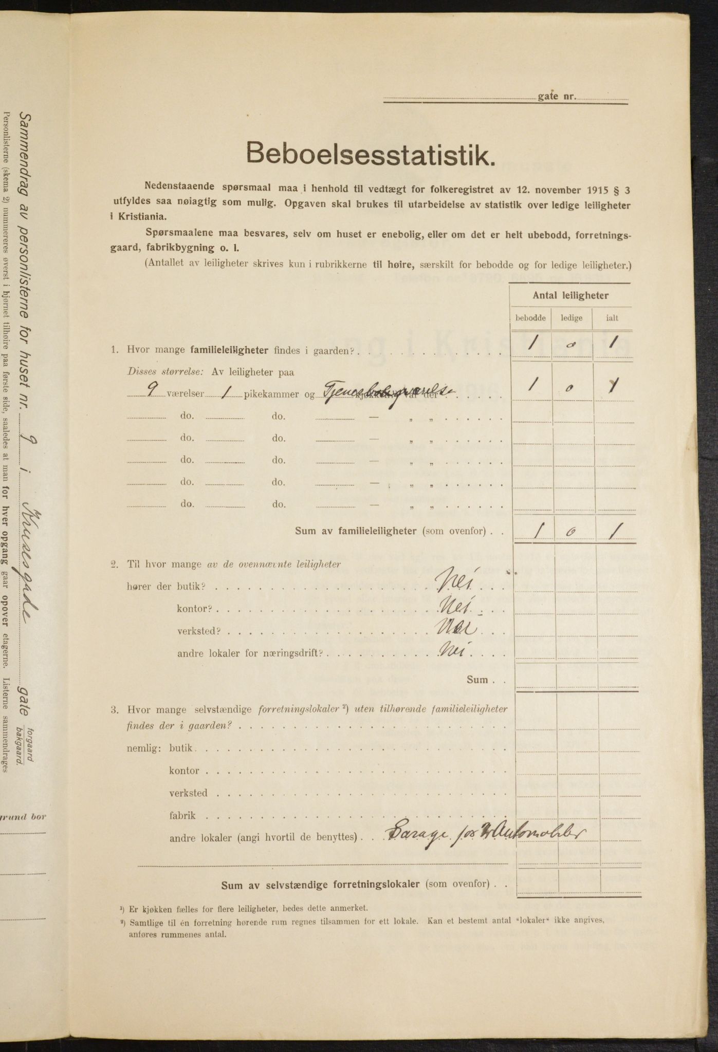 OBA, Kommunal folketelling 1.2.1916 for Kristiania, 1916, s. 56166