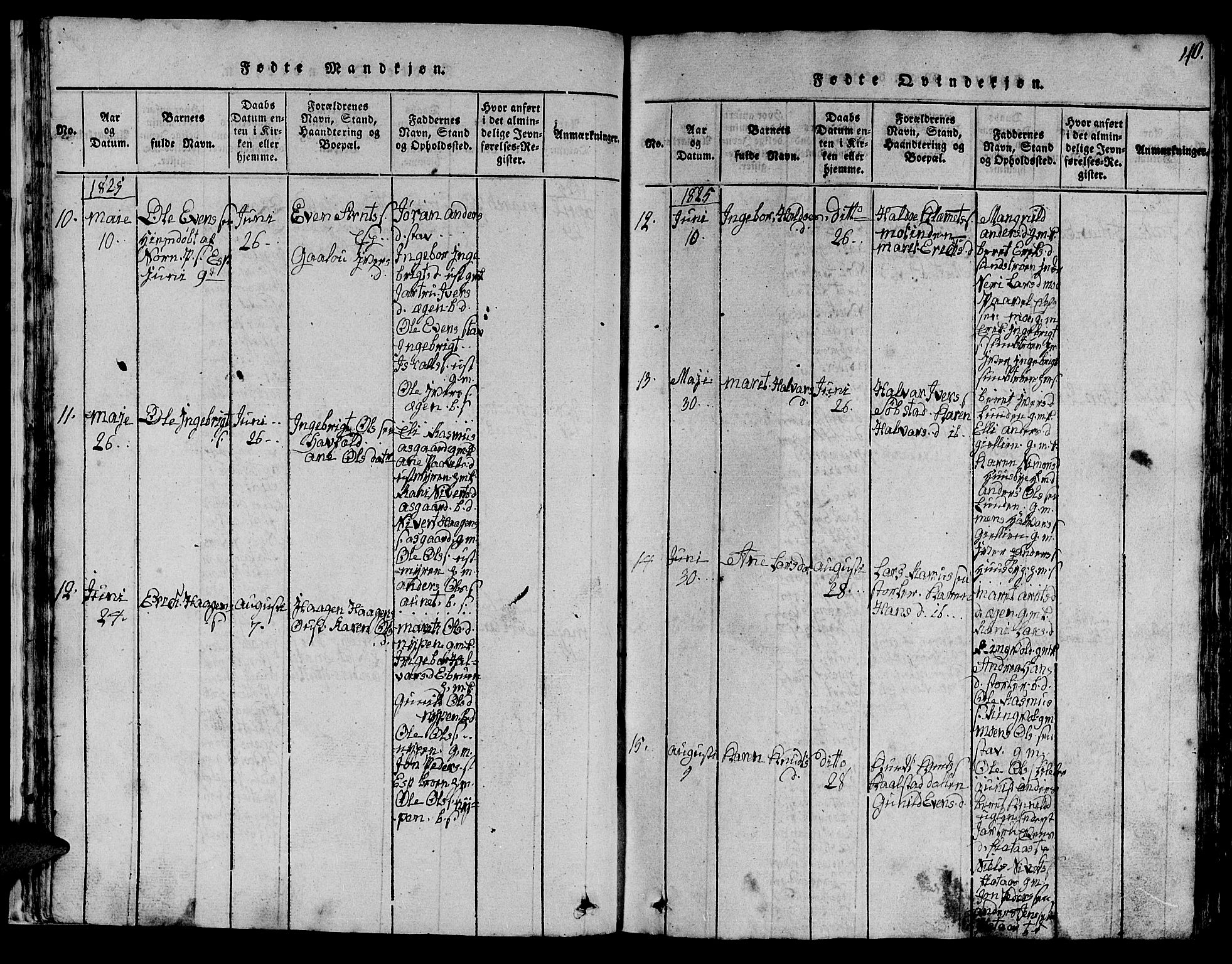 Ministerialprotokoller, klokkerbøker og fødselsregistre - Sør-Trøndelag, AV/SAT-A-1456/613/L0393: Klokkerbok nr. 613C01, 1816-1886, s. 40