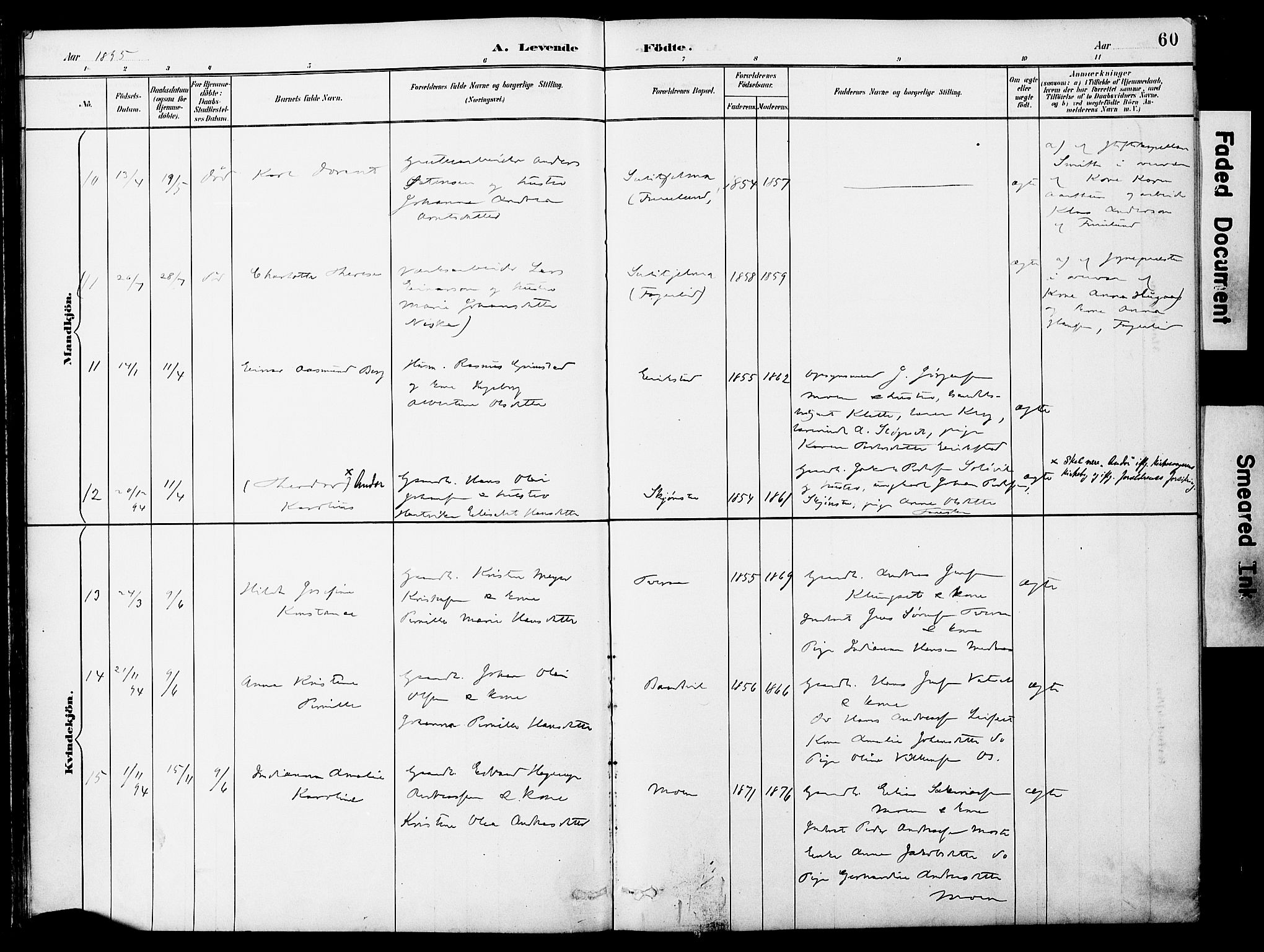 Ministerialprotokoller, klokkerbøker og fødselsregistre - Nordland, AV/SAT-A-1459/849/L0690: Ministerialbok nr. 849A02, 1890-1897, s. 60