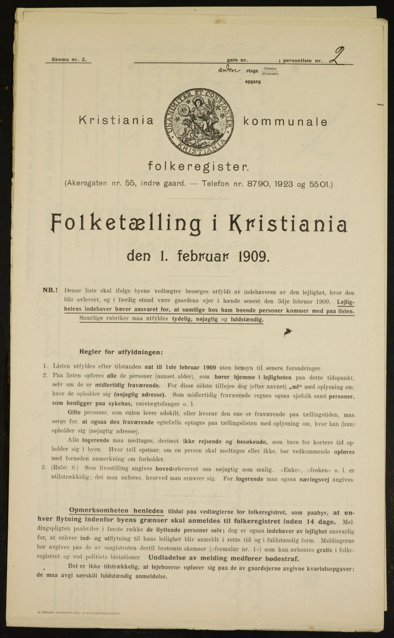 OBA, Kommunal folketelling 1.2.1909 for Kristiania kjøpstad, 1909, s. 11680