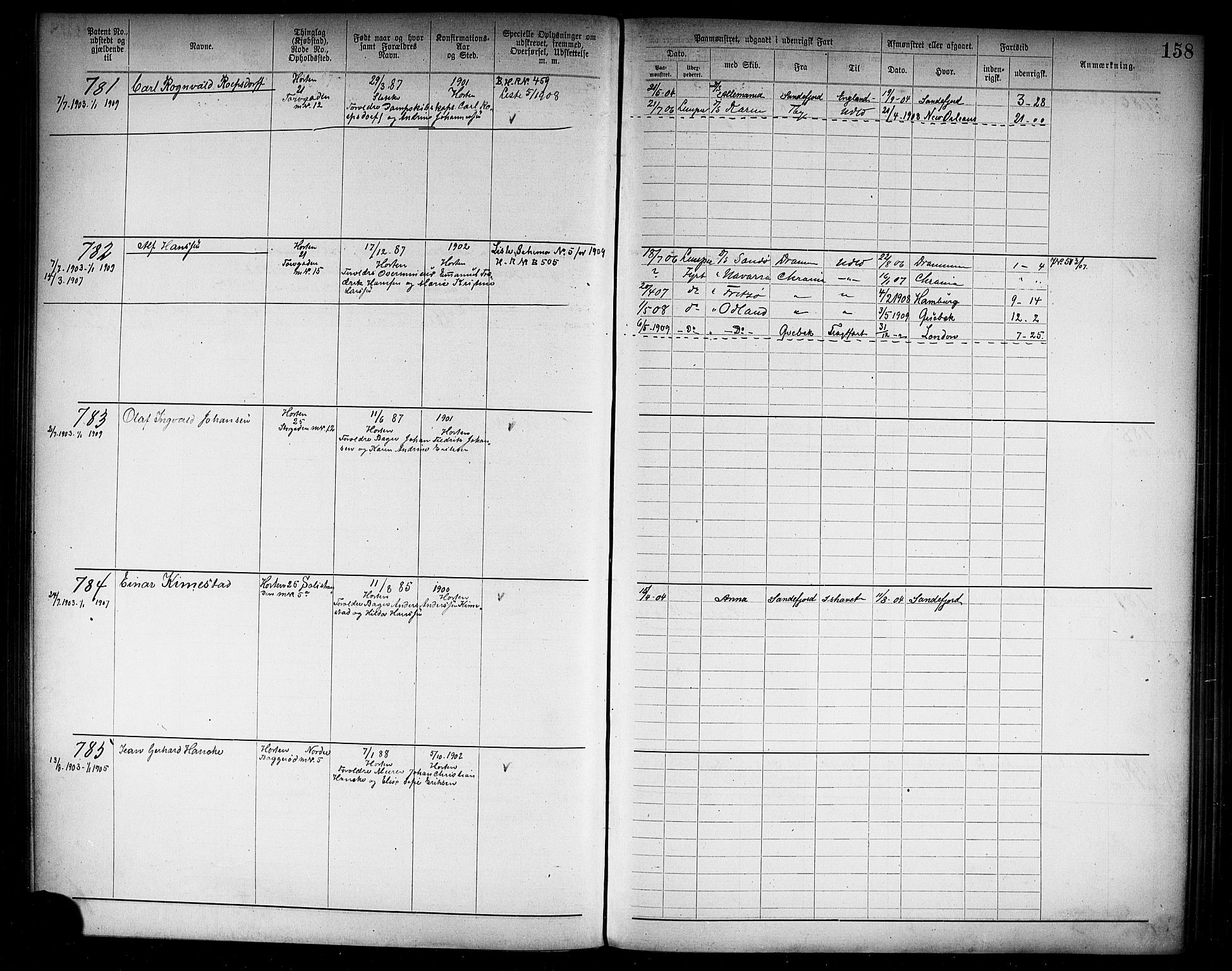 Horten innrulleringskontor, AV/SAKO-A-785/F/Fb/L0006: Annotasjonsrulle, 1889-1911, s. 162