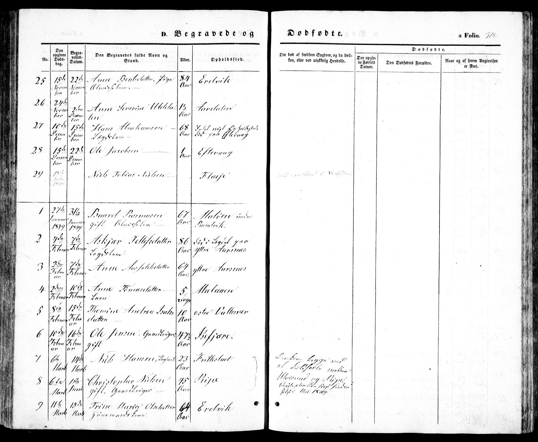 Høvåg sokneprestkontor, SAK/1111-0025/F/Fb/L0002: Klokkerbok nr. B 2, 1847-1869, s. 318