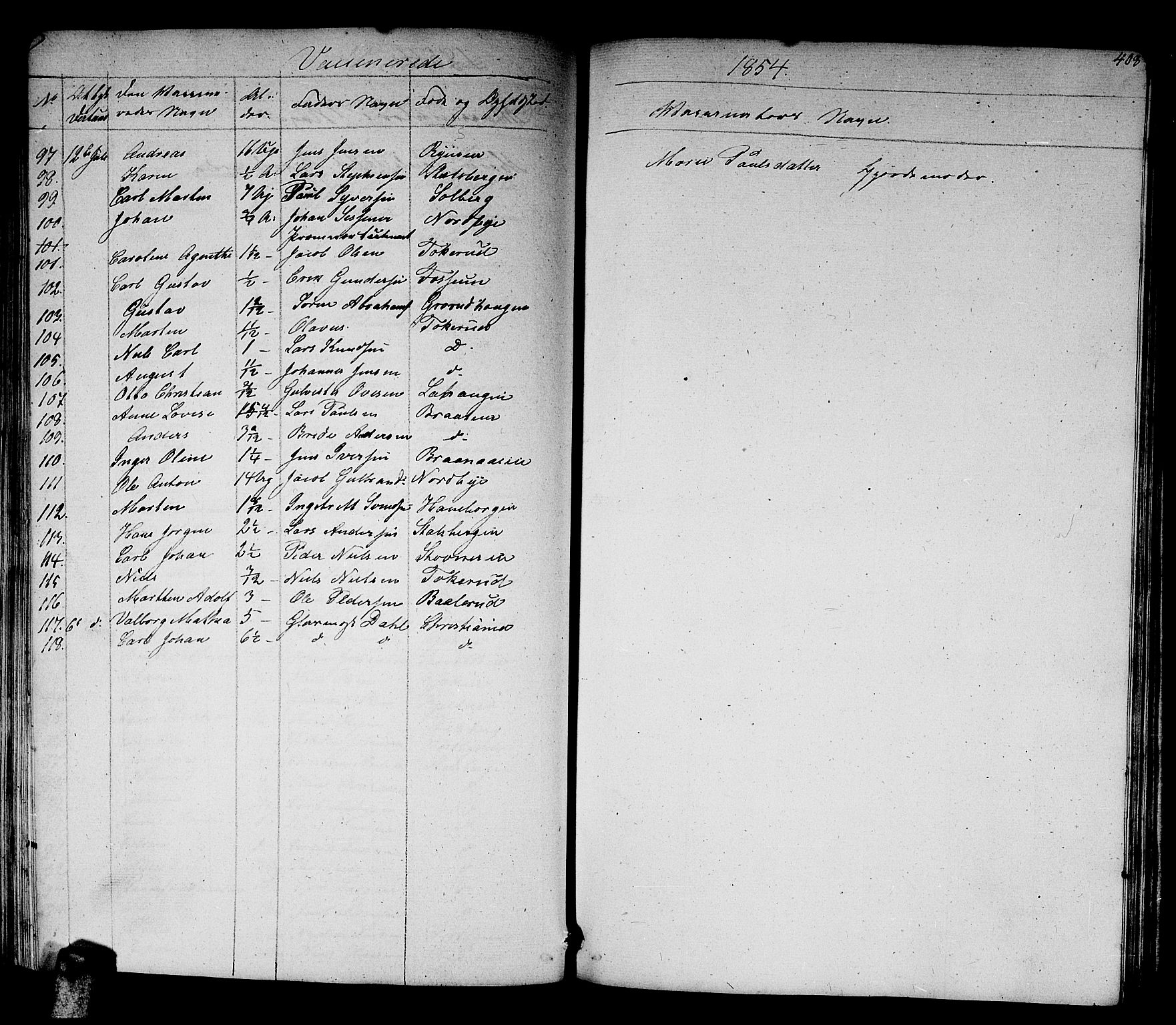 Skedsmo prestekontor Kirkebøker, AV/SAO-A-10033a/G/Ga/L0001: Klokkerbok nr. I 1, 1830-1854, s. 408