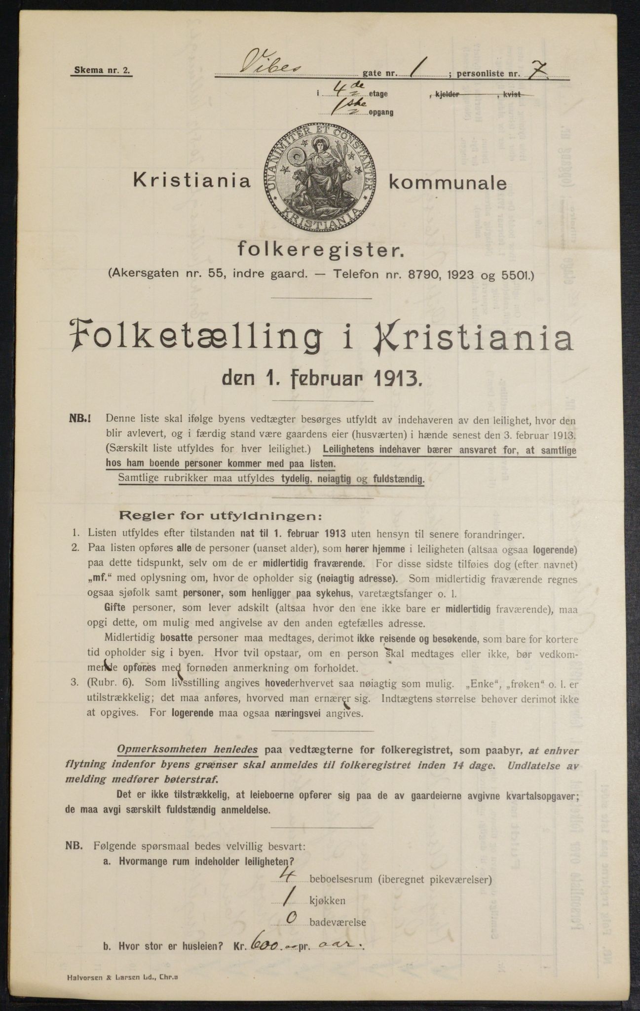 OBA, Kommunal folketelling 1.2.1913 for Kristiania, 1913, s. 122440