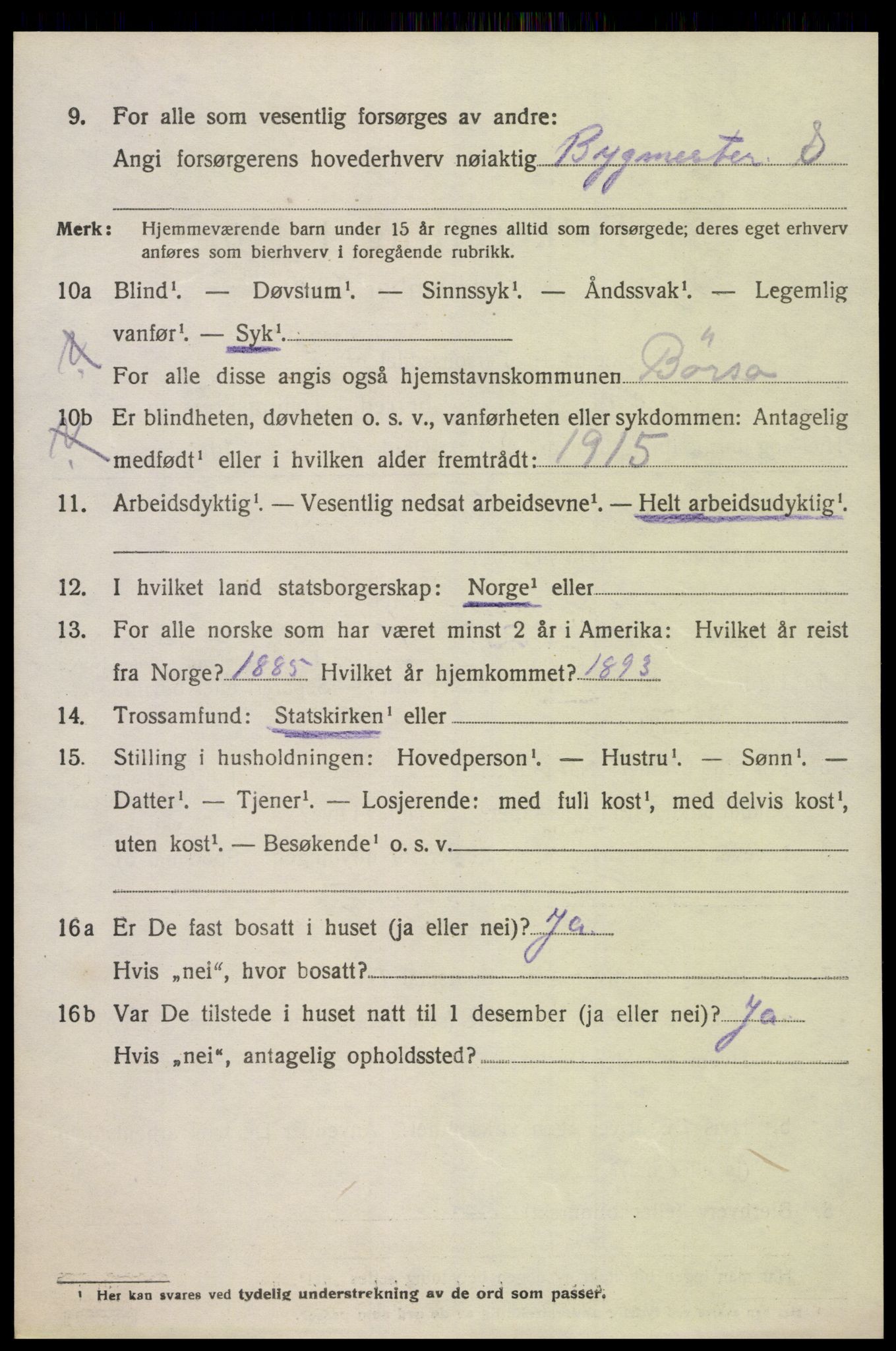 SAK, Folketelling 1920 for 1012 Oddernes herred, 1920, s. 4652