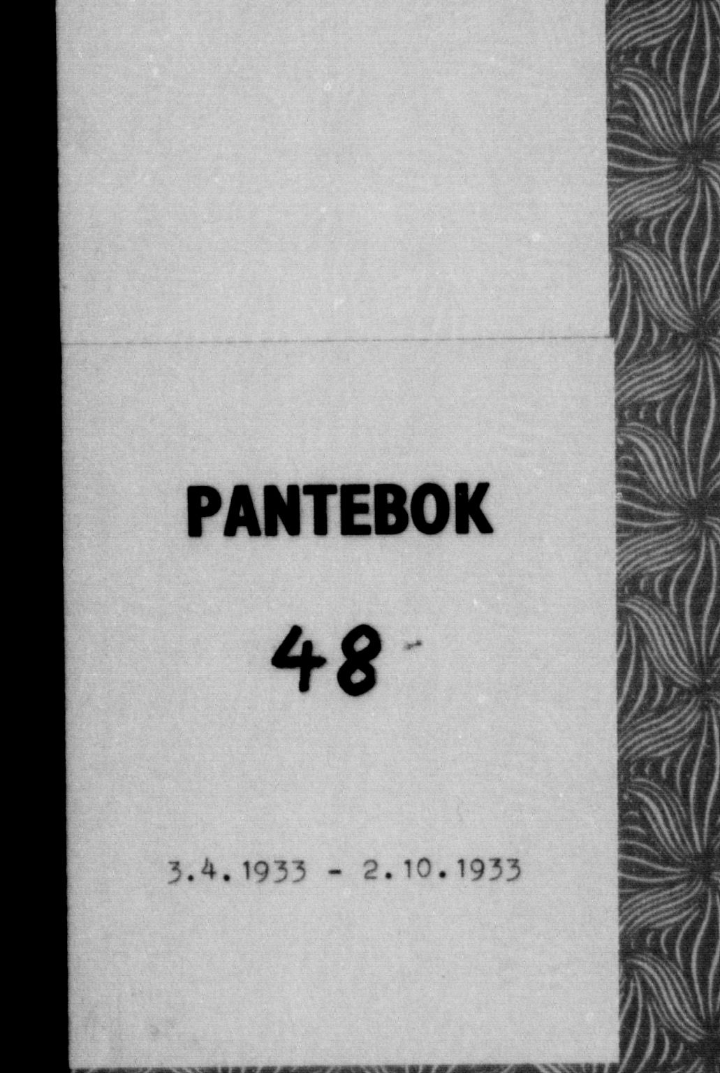 Toten tingrett, SAH/TING-006/H/Hb/Hba/L0048: Pantebok nr. 48, 1933-1933