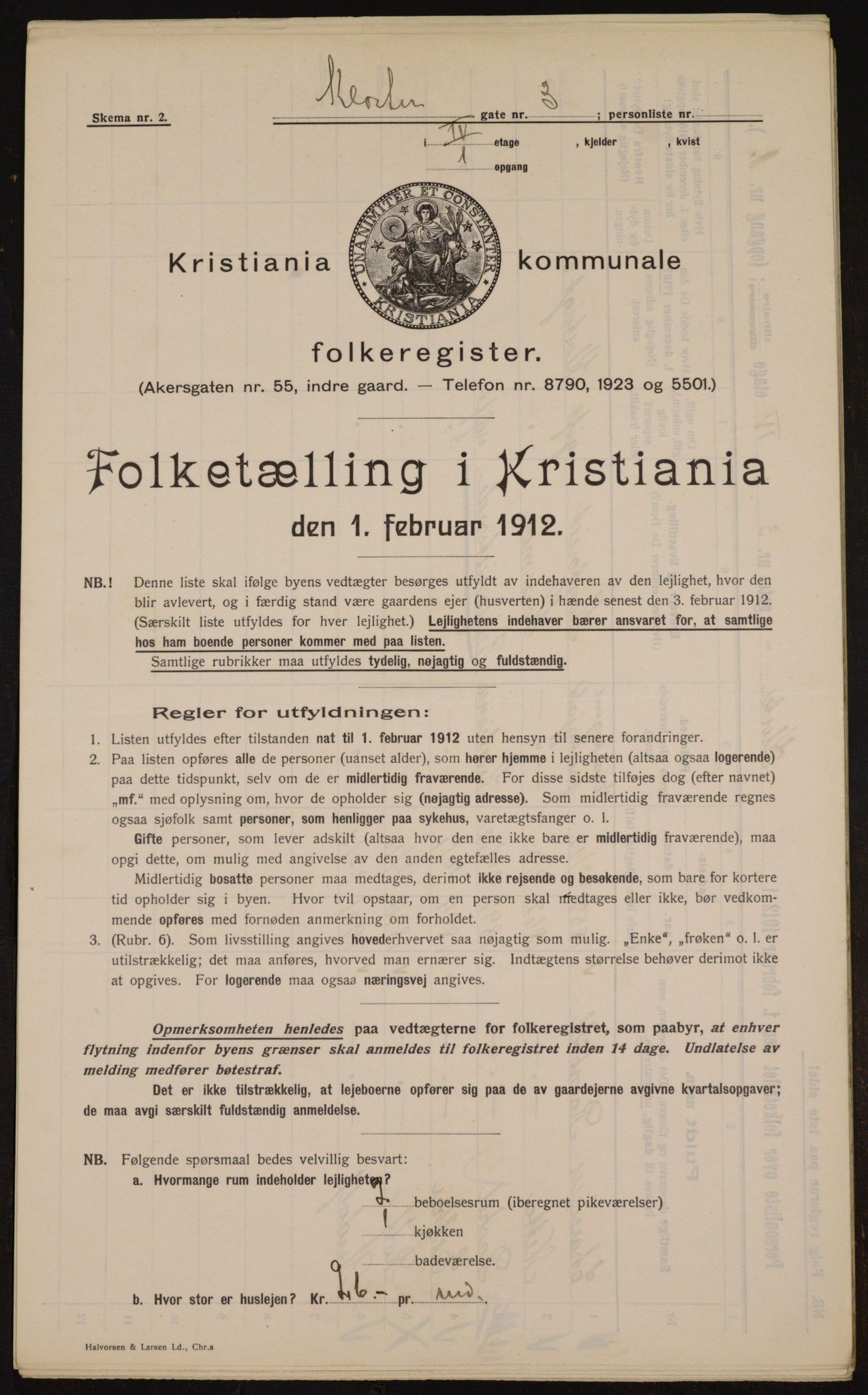 OBA, Kommunal folketelling 1.2.1912 for Kristiania, 1912, s. 52330