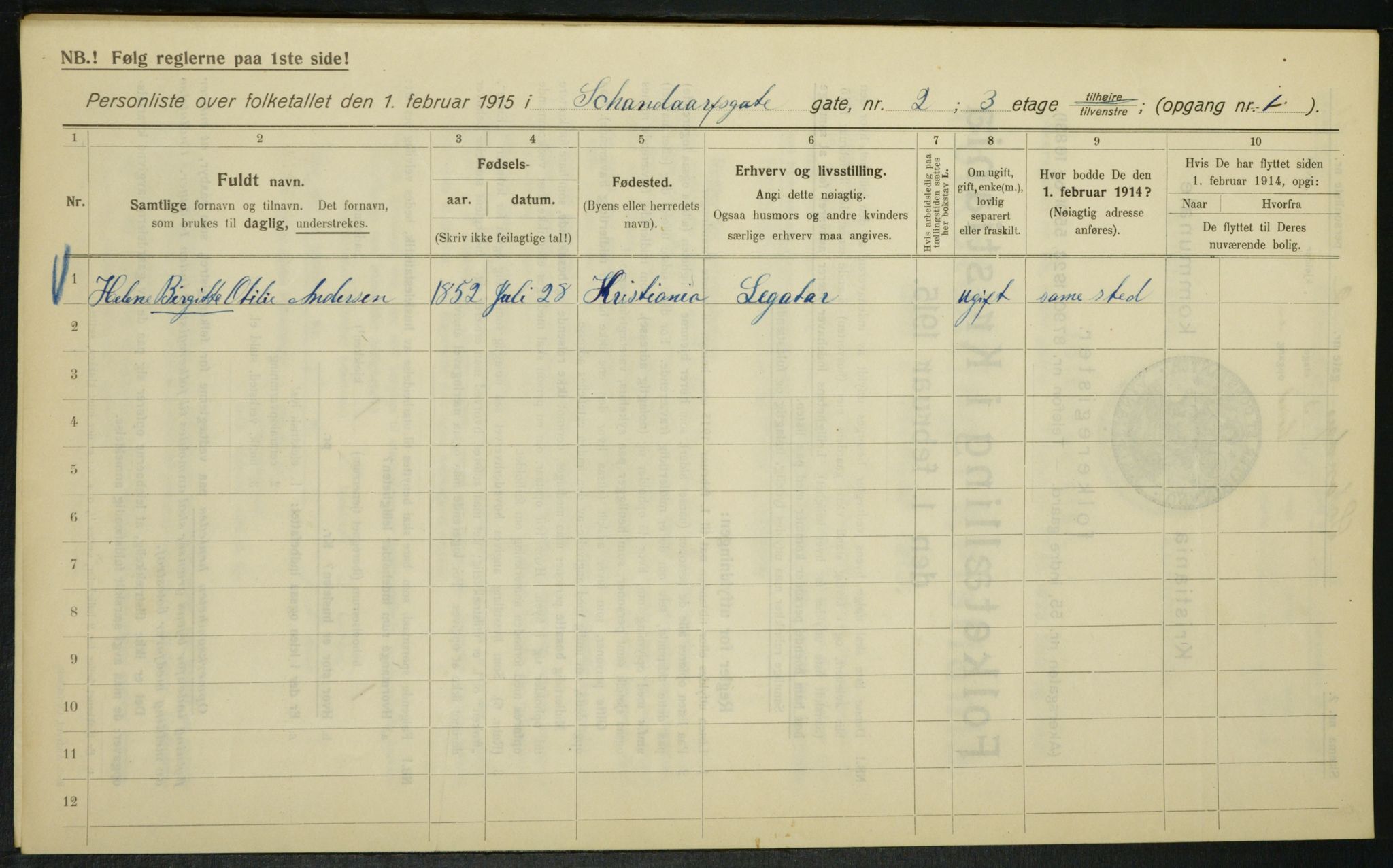 OBA, Kommunal folketelling 1.2.1915 for Kristiania, 1915, s. 89080