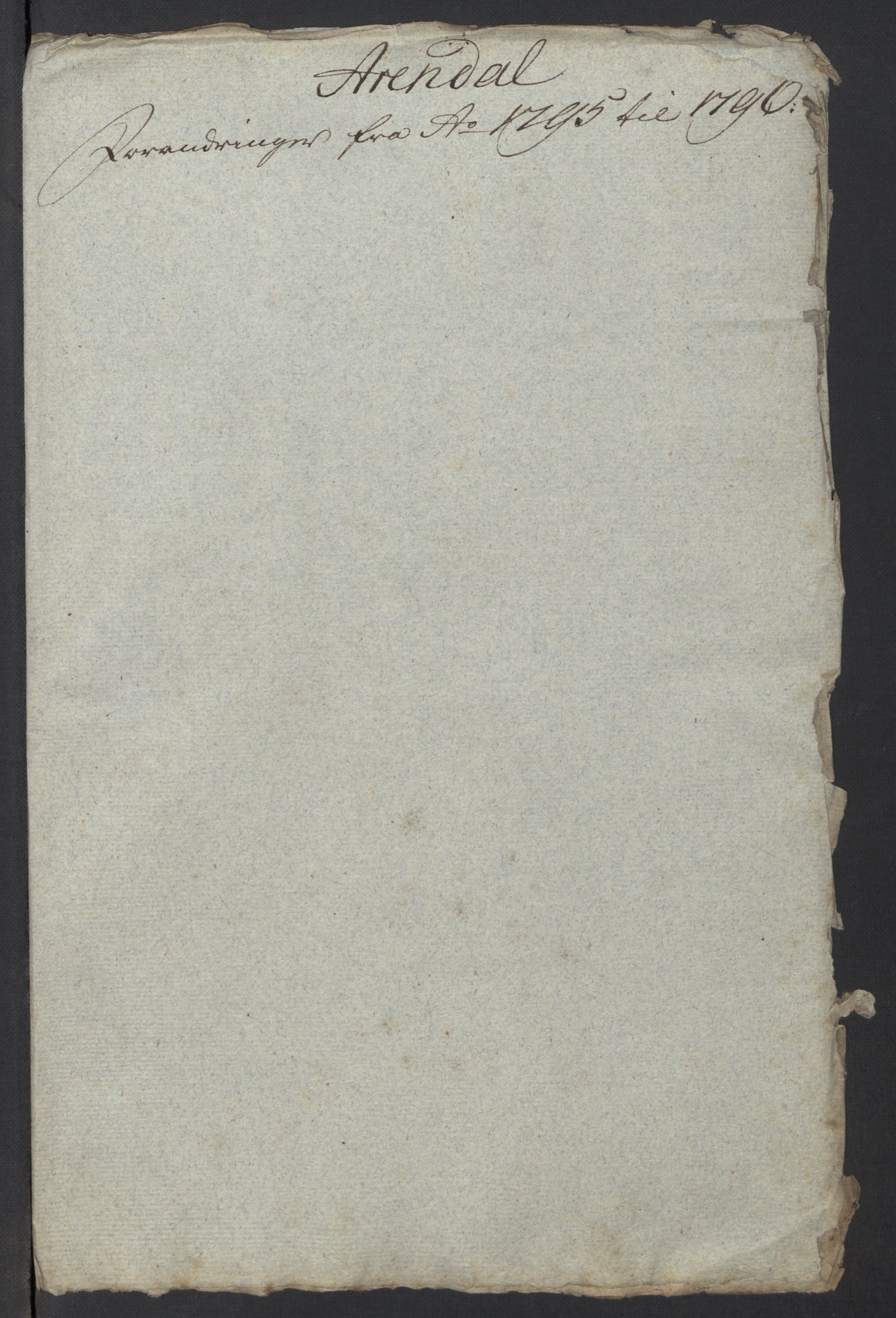 Kommersekollegiet, Brannforsikringskontoret 1767-1814, AV/RA-EA-5458/F/Fa/L0001/0003: Arendal / Dokumenter, 1765-1797