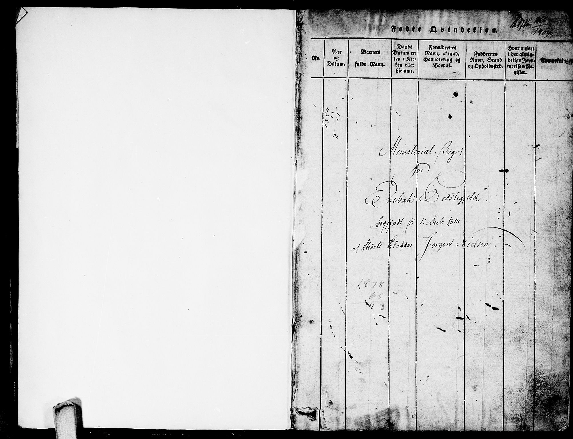 Enebakk prestekontor Kirkebøker, AV/SAO-A-10171c/G/Ga/L0001: Klokkerbok nr. I 1, 1815-1833