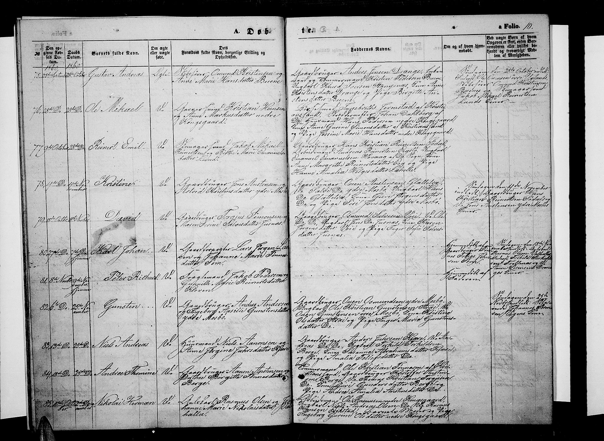 Oddernes sokneprestkontor, AV/SAK-1111-0033/F/Fb/Fba/L0006: Klokkerbok nr. B 6 /1, 1860-1869, s. 10