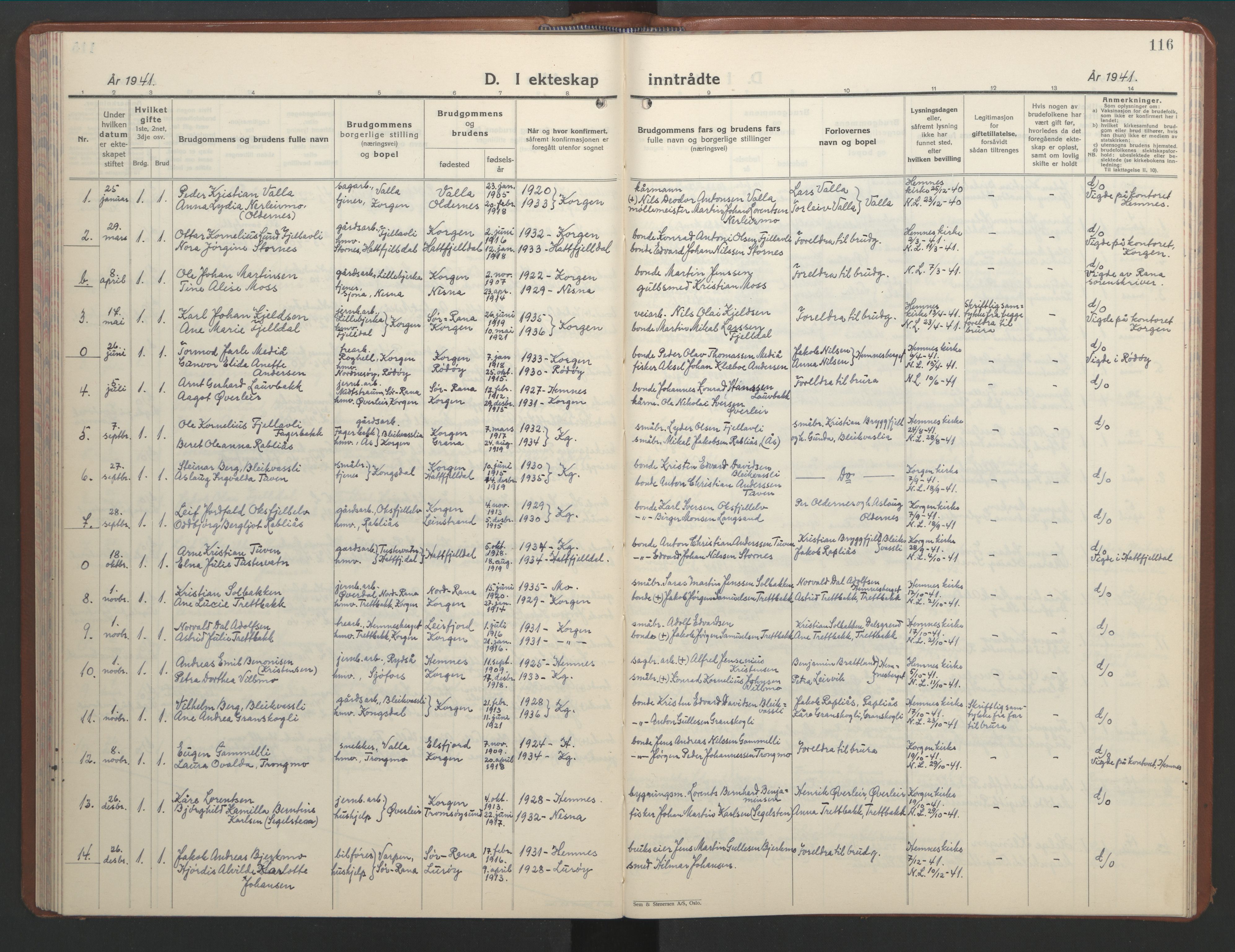 Ministerialprotokoller, klokkerbøker og fødselsregistre - Nordland, SAT/A-1459/826/L0385: Klokkerbok nr. 826C05, 1933-1951, s. 116