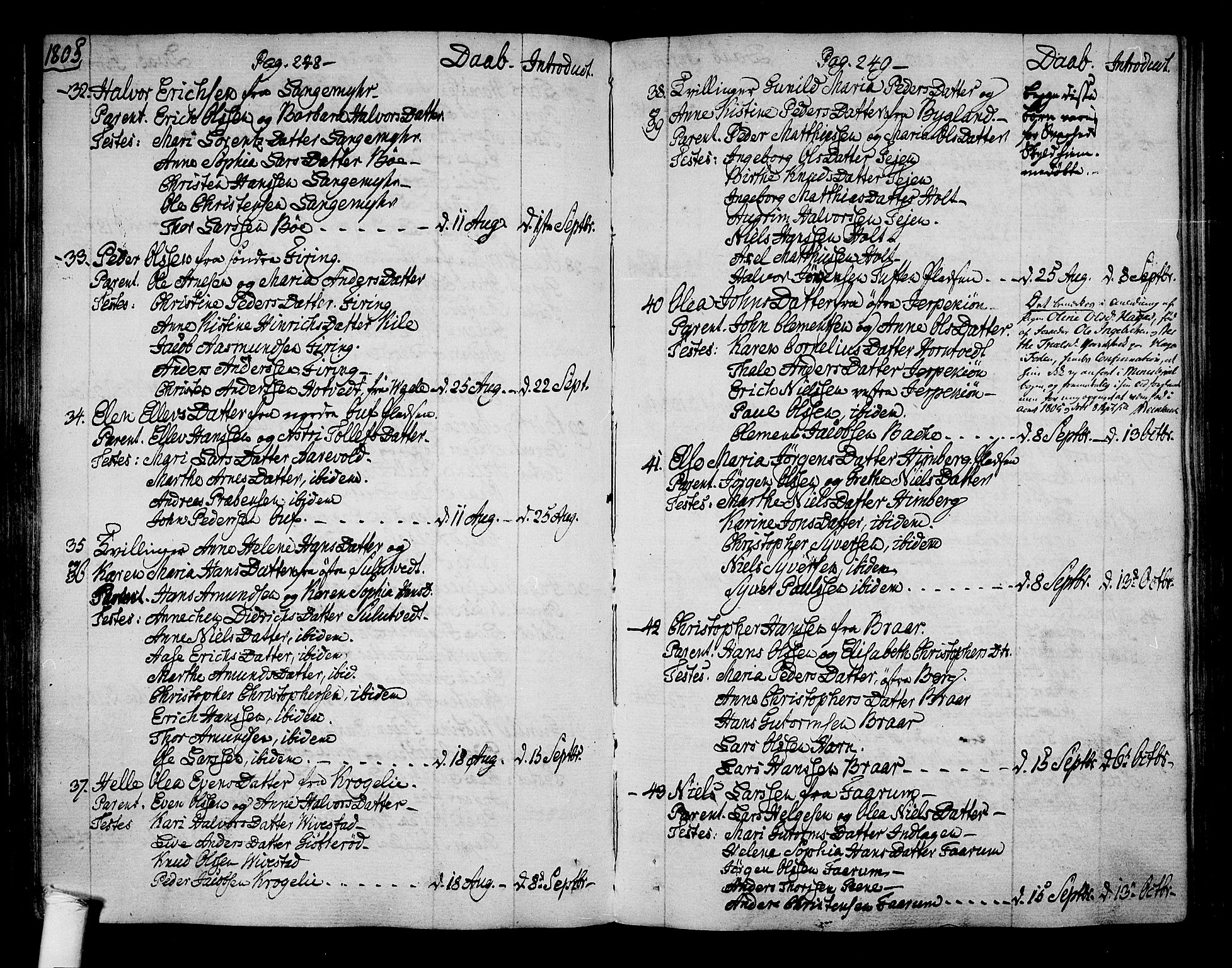 Ramnes kirkebøker, SAKO/A-314/F/Fa/L0003: Ministerialbok nr. I 3, 1790-1813, s. 248-249