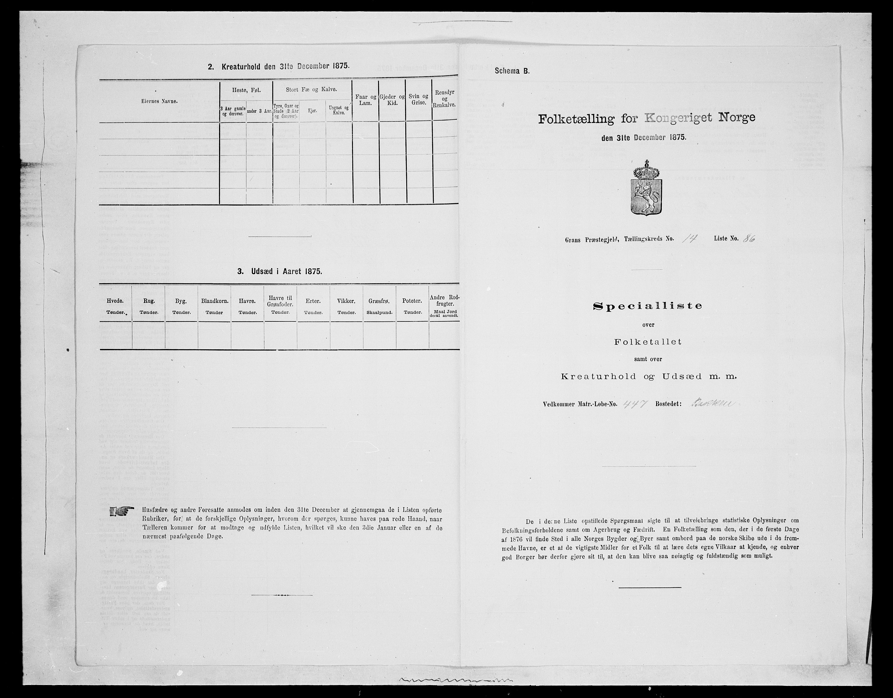 SAH, Folketelling 1875 for 0534P Gran prestegjeld, 1875, s. 2701